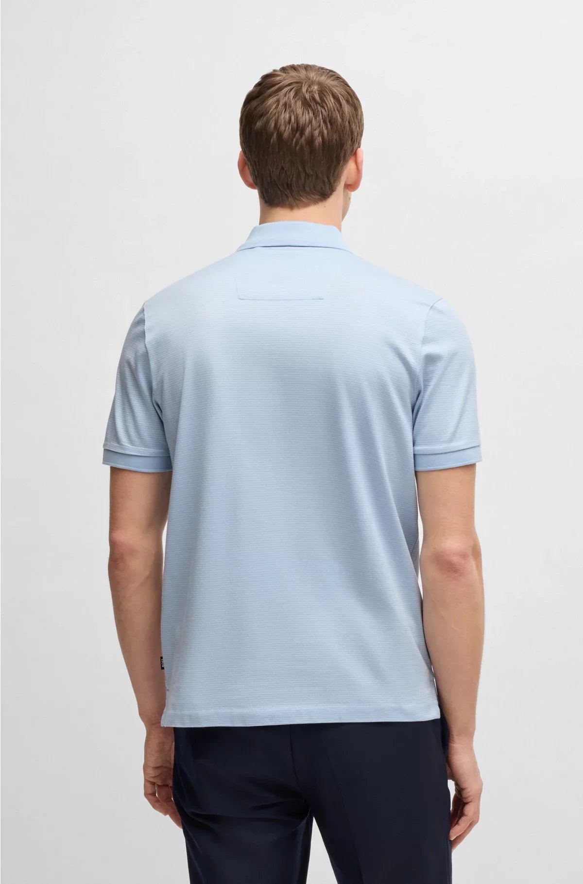 MERCERISED-COTTON POLO SHIRT WITH MICRO PATTERN