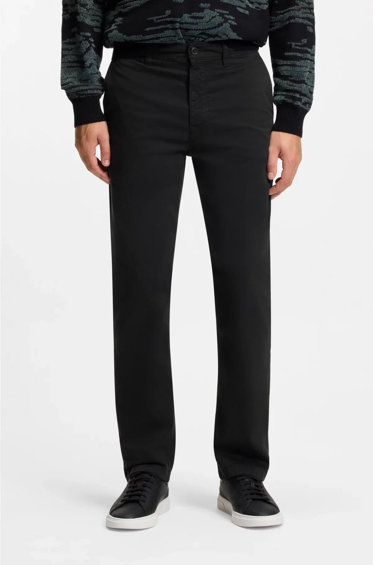 PANTALONI REGULAR FIT IN RASO DI COTONE STRETCH