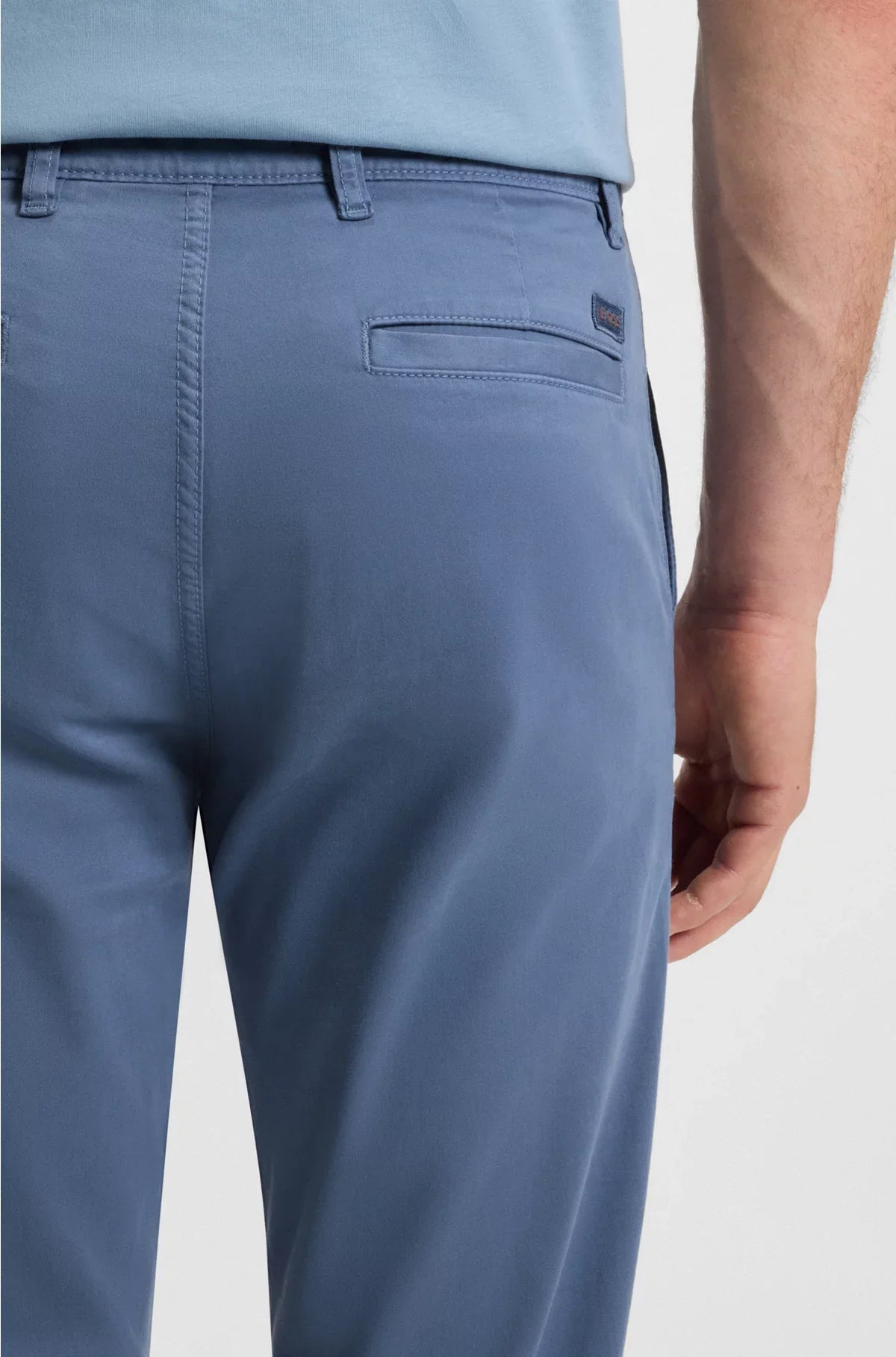 PANTALONI REGULAR FIT IN RASO DI COTONE STRETCH