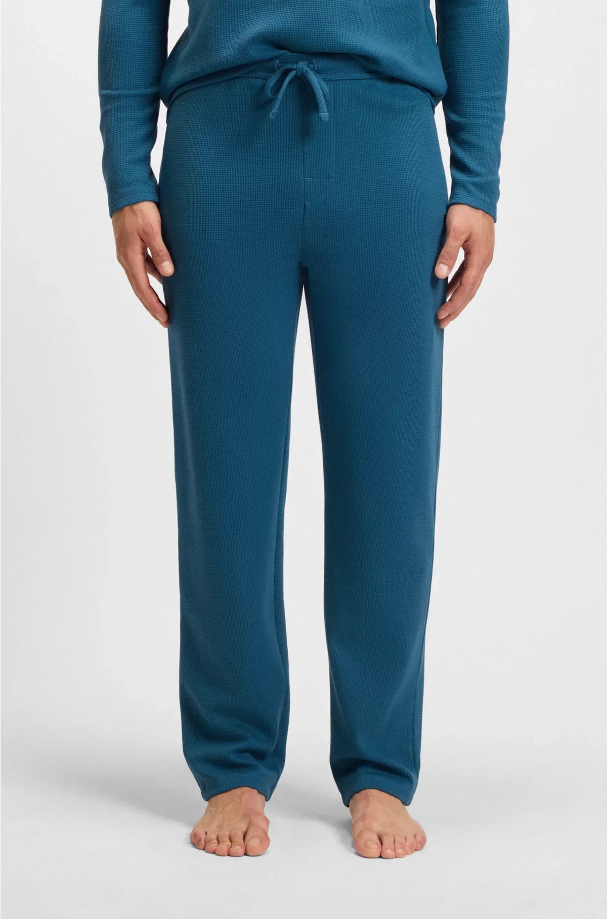 COTTON-BLEND PYJAMA BOTTOMS WITH EMBROIDERED LOGO