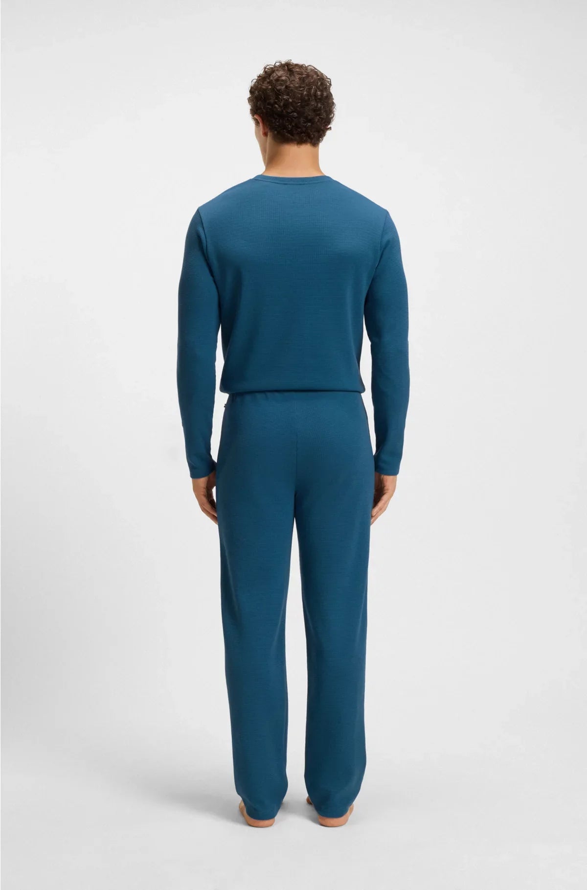 COTTON-BLEND PYJAMA BOTTOMS WITH EMBROIDERED LOGO