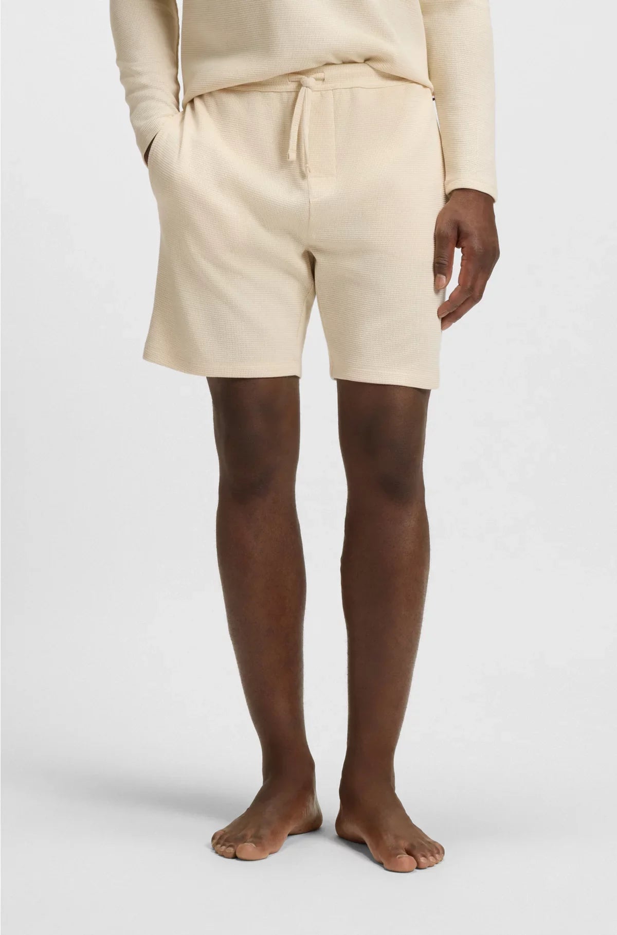 SHORTS PIGIAMA IN COTONE MISTO CON LOGO RICAMATO