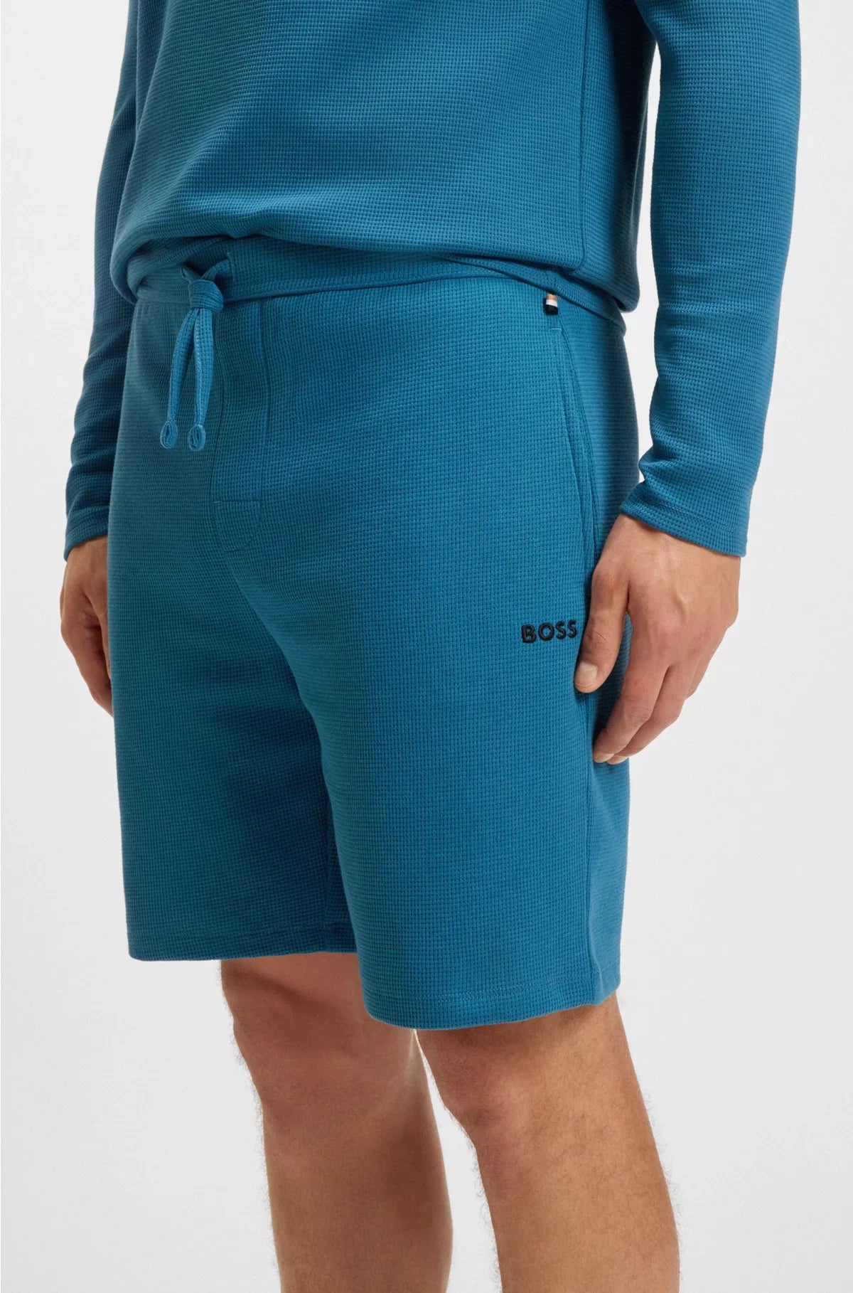 SHORTS PIGIAMA IN COTONE MISTO CON LOGO RICAMATO