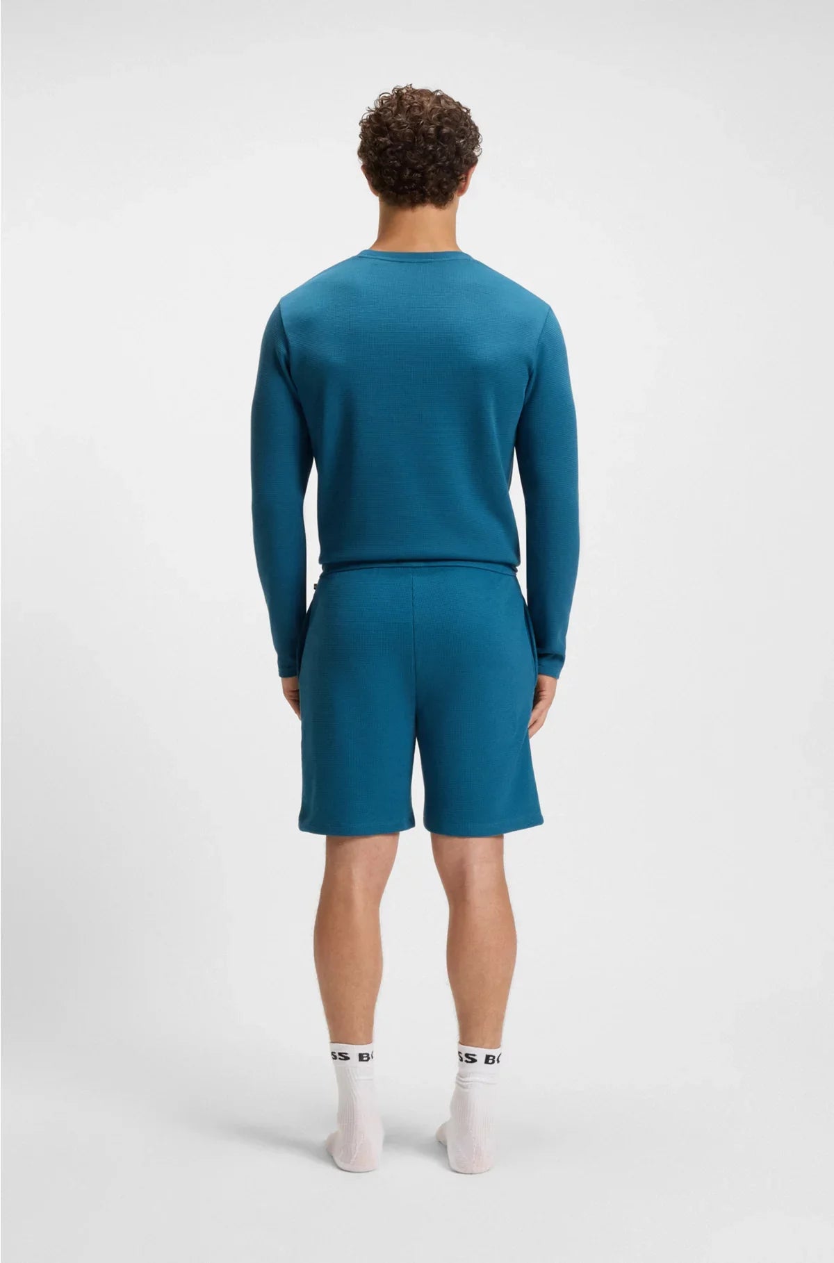 SHORTS PIGIAMA IN COTONE MISTO CON LOGO RICAMATO