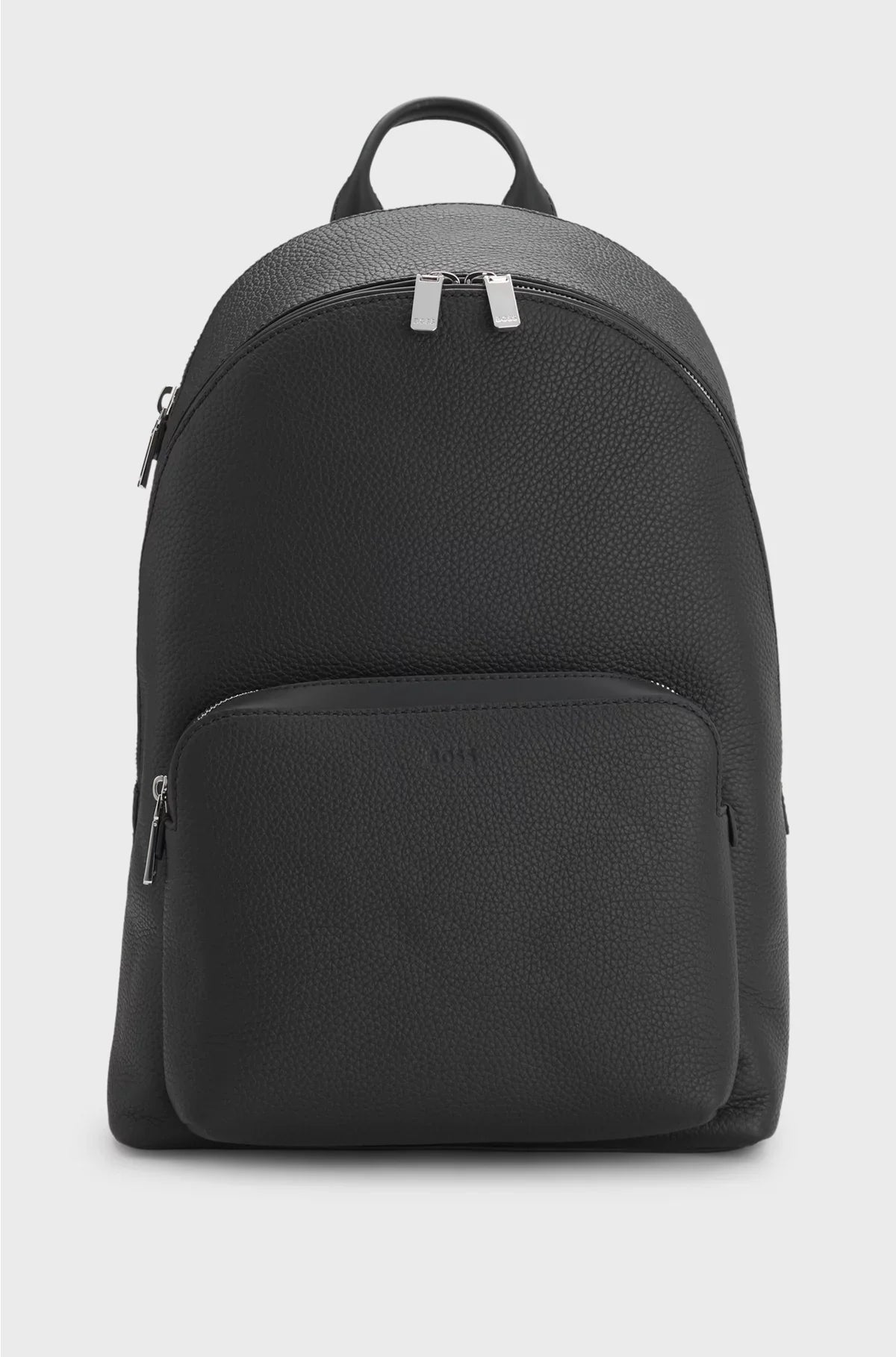 GRAINED ITALIAN-LEATHER BACKPACK WITH EMBOSSED LOGO
