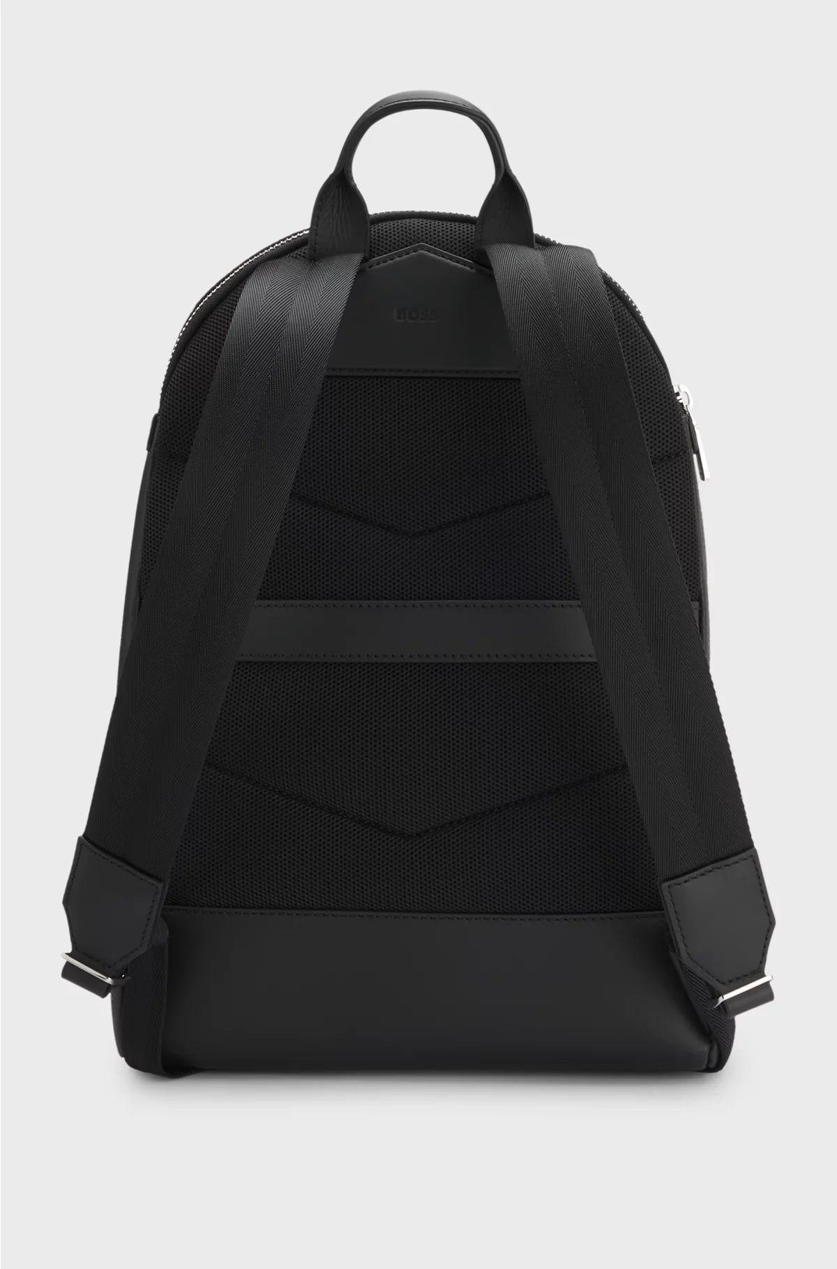 GRAINED ITALIAN-LEATHER BACKPACK WITH EMBOSSED LOGO