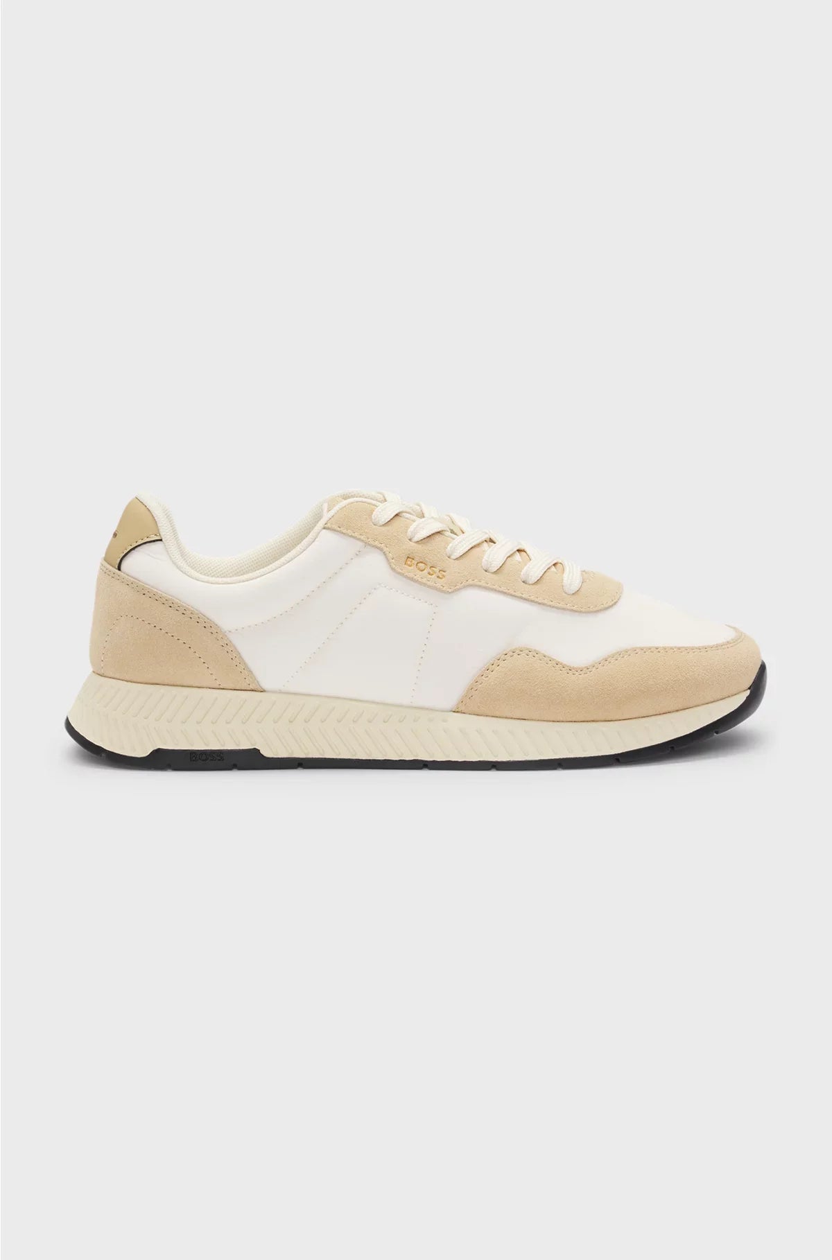 MIXED-MATERIAL TRAINERS WITH SUEDE TRIMS