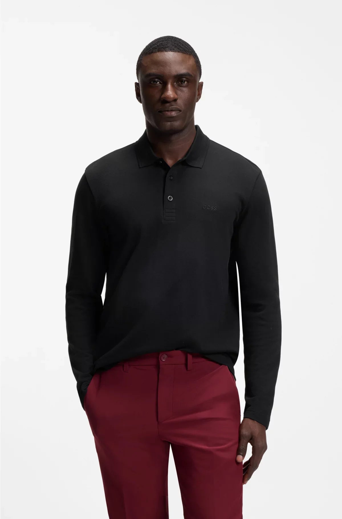 COTTON-PIQUE POLO SHIRT WITH CONTRAST LOGO