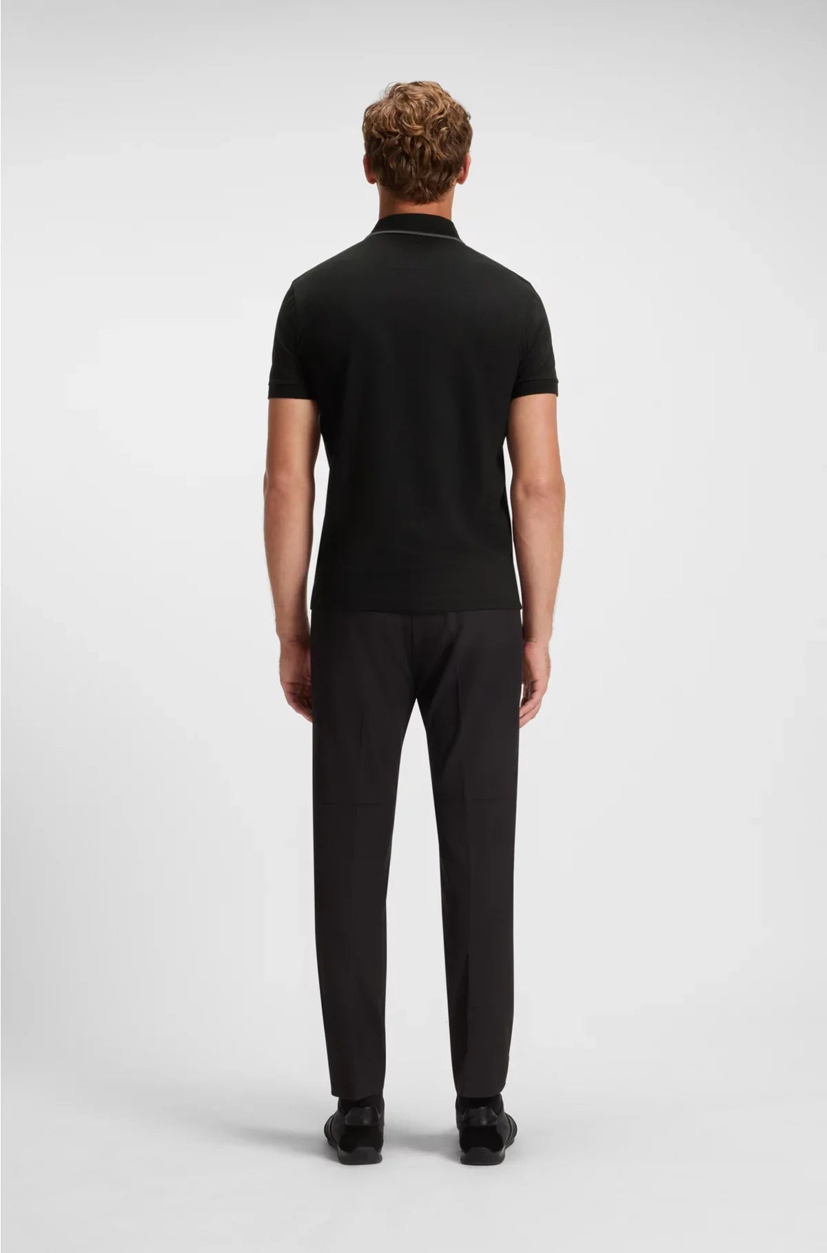 STRETCH-COTTON POLO SHIRT WITH CONTRAST STRIPES