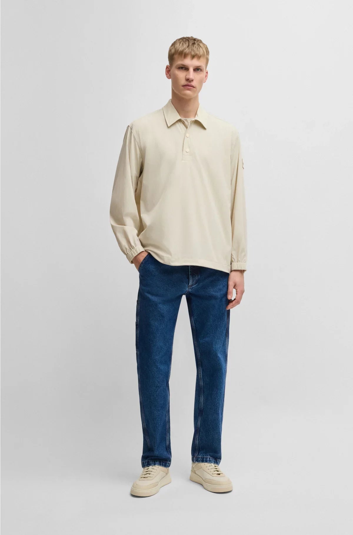 OVERSIZED-FIT OVERSHIRT IN WATER-REPELLENT STRETCH FABRIC