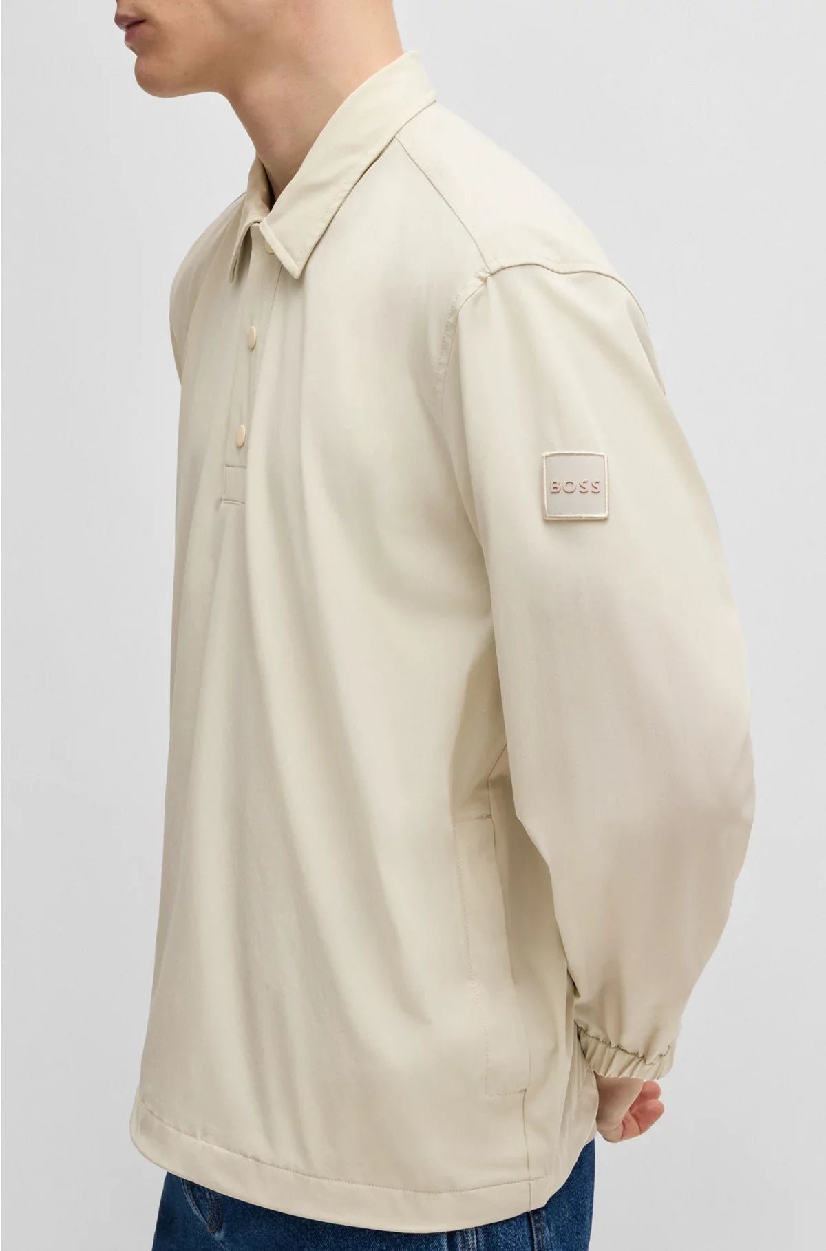 OVERSIZED-FIT OVERSHIRT IN WATER-REPELLENT STRETCH FABRIC