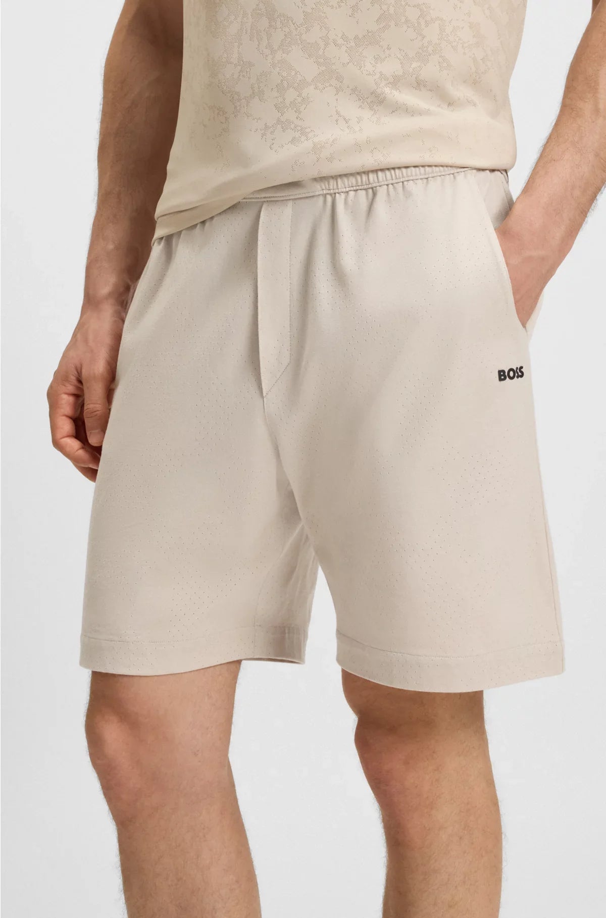 COTTON-JERSEY SHORTS WITH MESH STRUCTURE