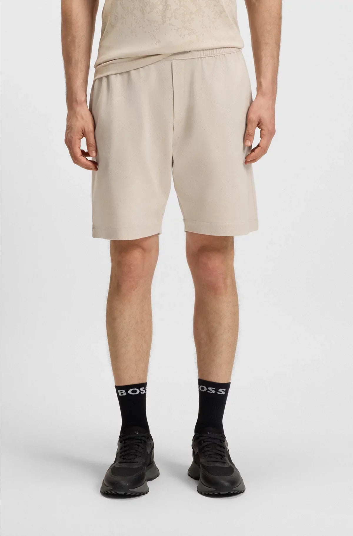 COTTON-JERSEY SHORTS WITH MESH STRUCTURE