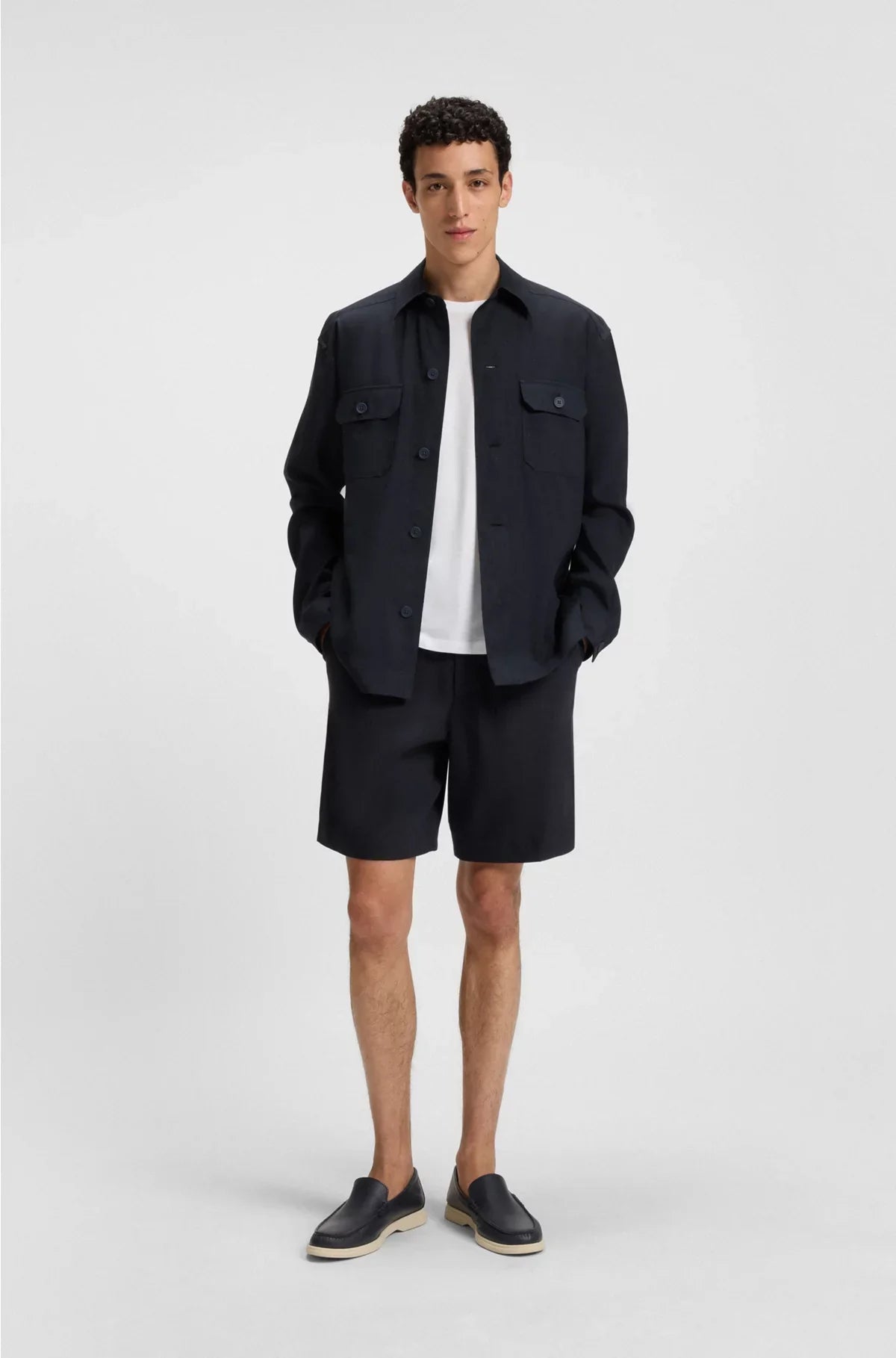RELAXED-FIT SHIRT IN AN ITALIAN-MADE LINEN BLEND