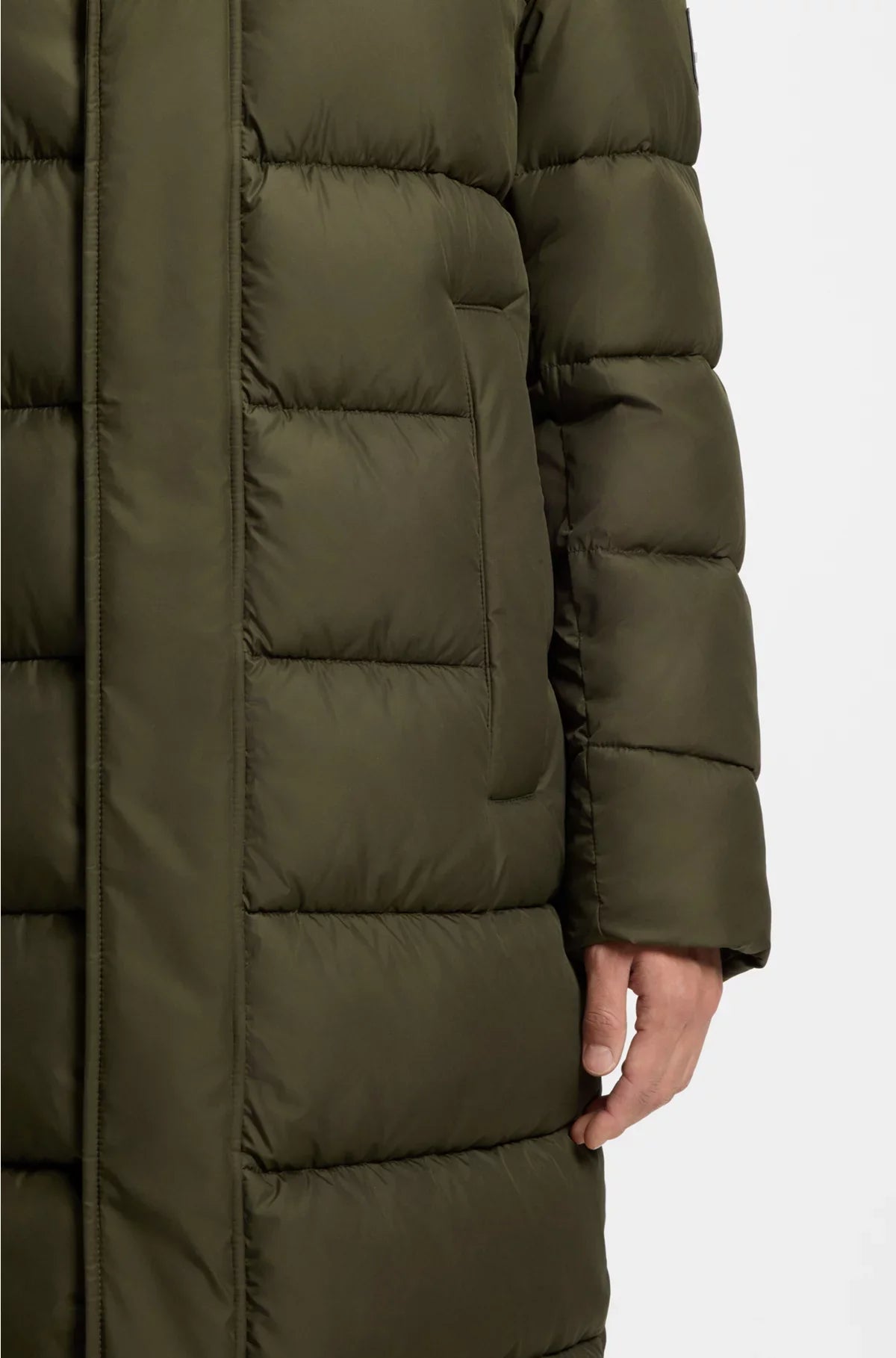 LONGLINE WATER-REPELLENT PADDED JACKET WITH HOOD