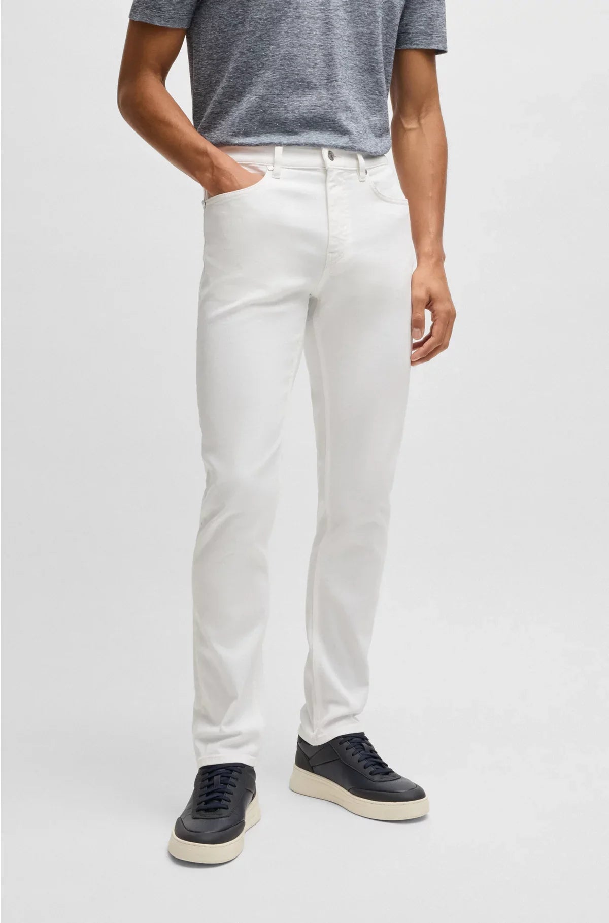 JEANS DELAWARE SLIM-FIT IN DENIM STRETCH COMFORT BIANCO