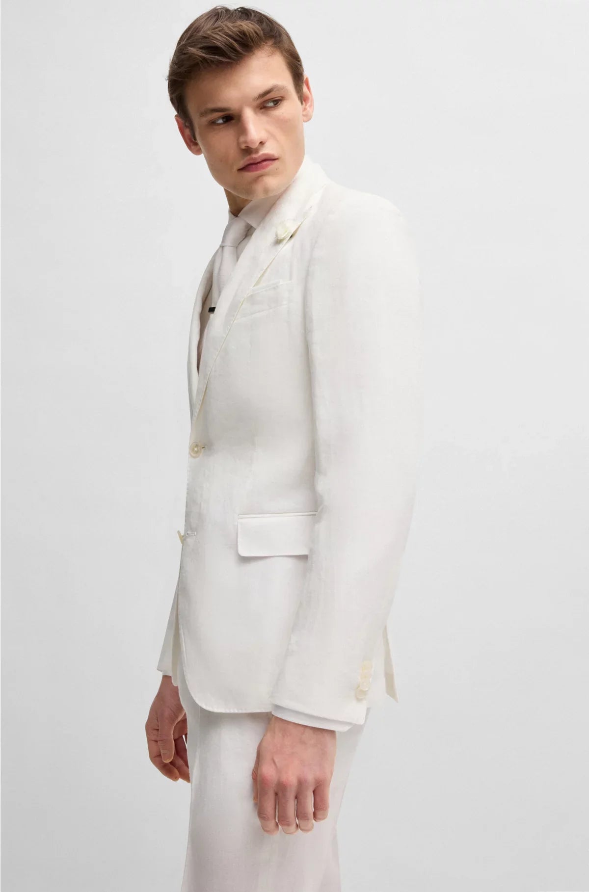SLIM-FIT BLAZER IN LINEN CANVAS