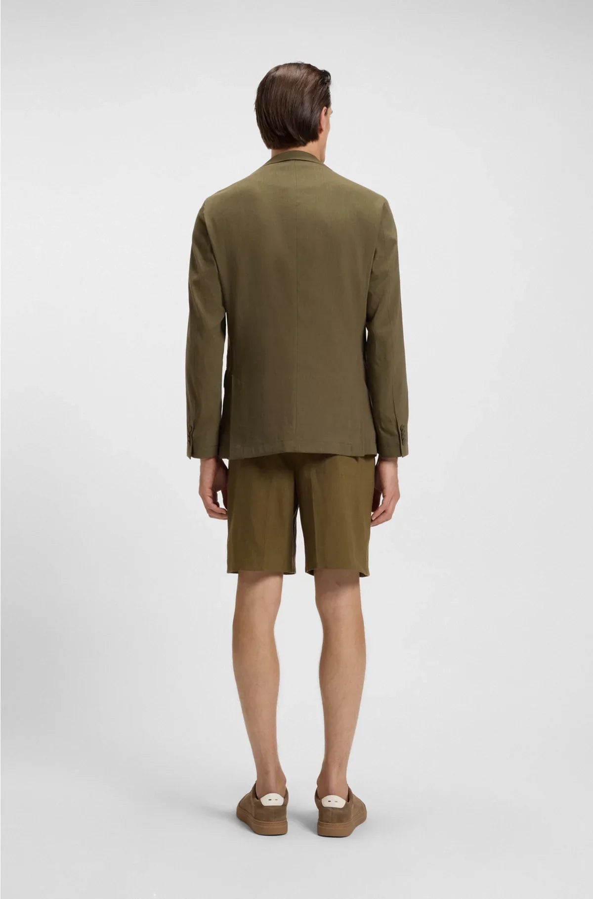 MODERN-FIT MACHINE-WASHABLE SUIT JACKET IN A STRETCH-LINEN BLEND
