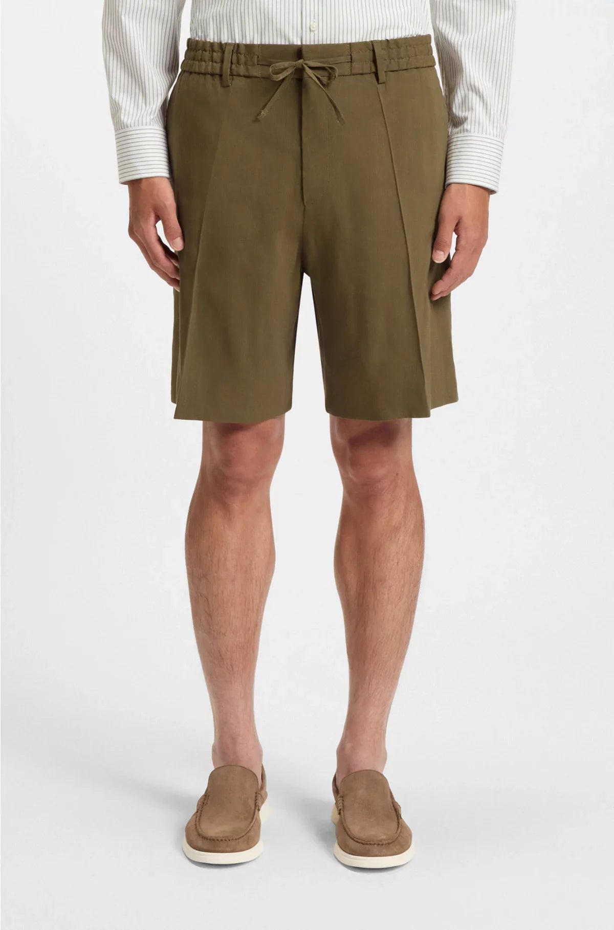 FORMAL SHORTS IN A LINEN BLEND
