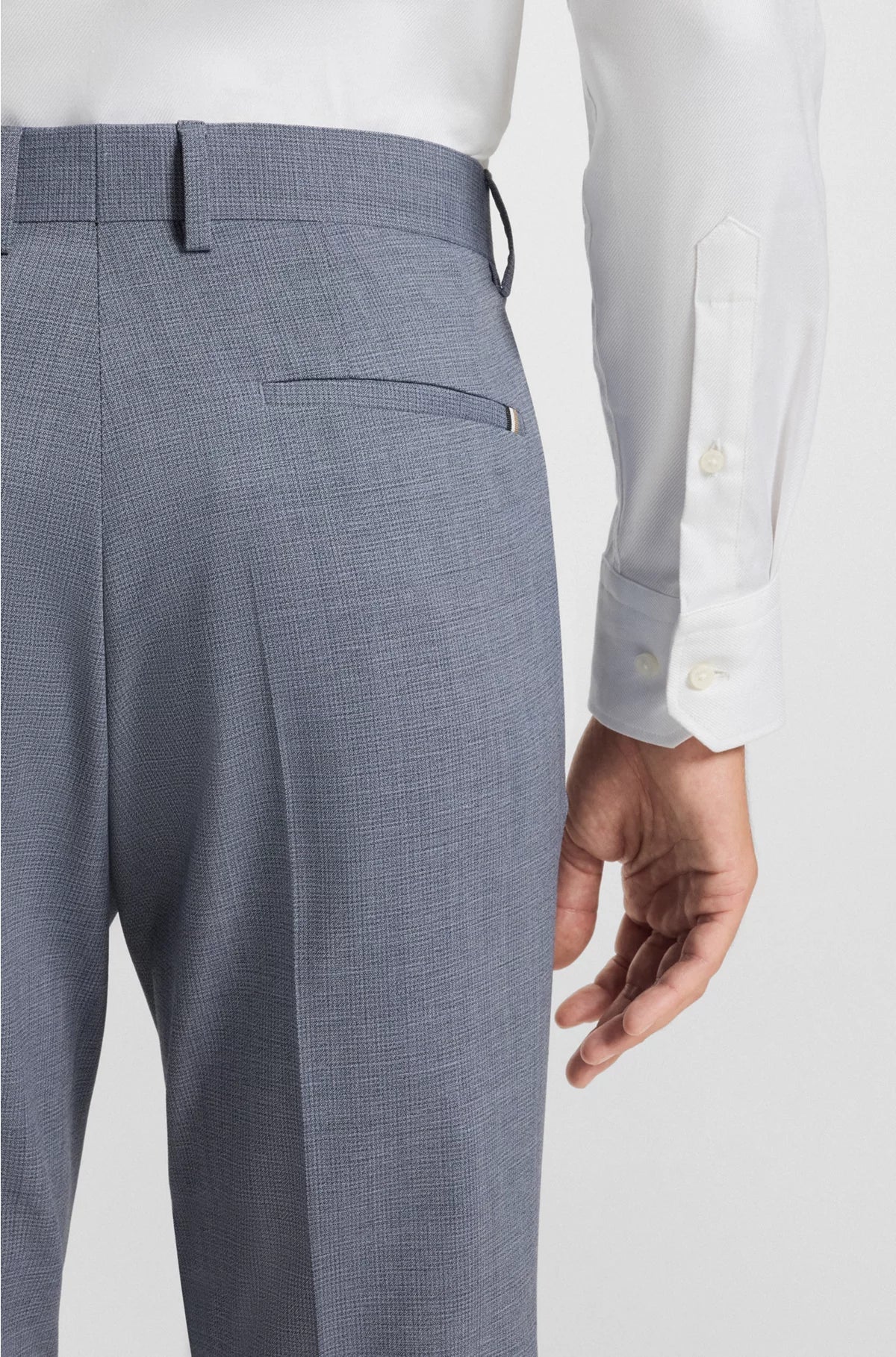 FORMAL TROUSERS IN A PATTERNED VIRGIN-WOOL BLEND