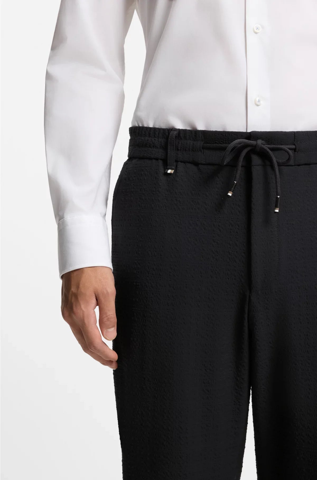 FORMAL TROUSERS IN STRETCH SEERSUCKER