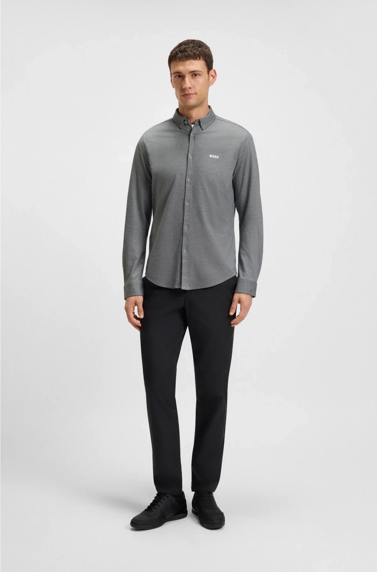 CAMICIA REGULAR-FIT IN JERSEY DI COTONE ANTIPIEGA