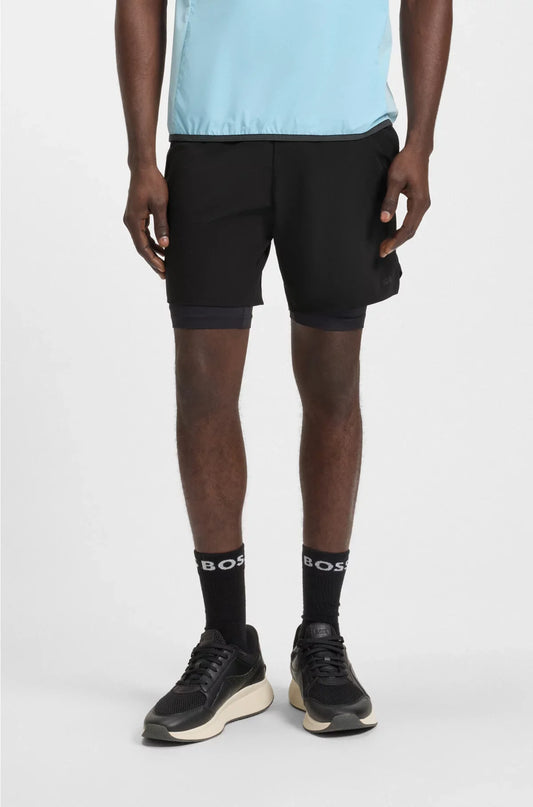 ACTIVE DOUBLE-LAYER SHORTS IN QUICK-DRY FABRIC