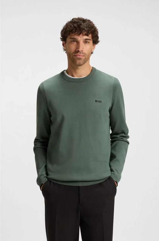 COTTON SWEATER WITH CONTRAST DETAILS