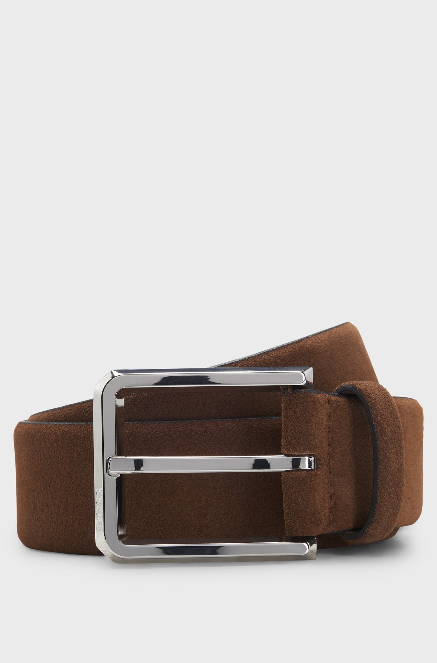 SUEDE BELT WITH SILVER-TONE BUCKLE