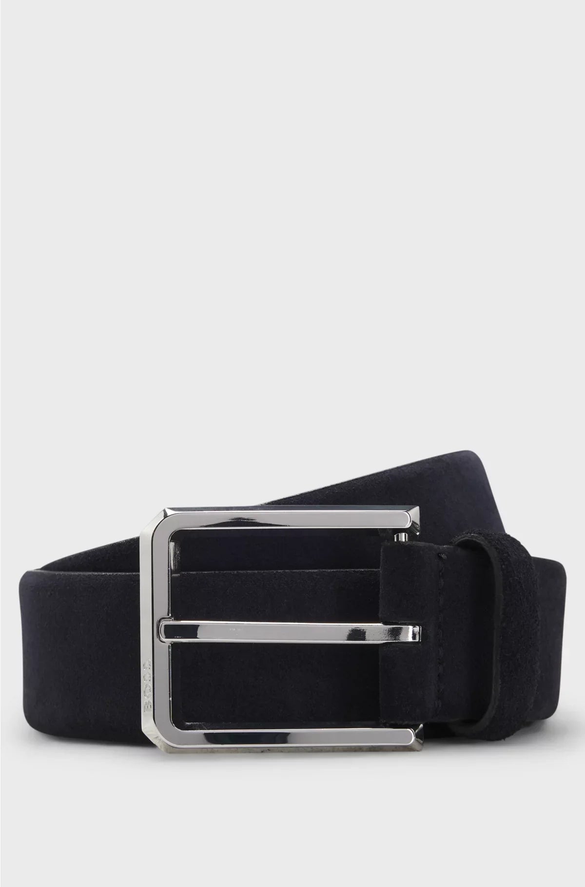 SUEDE BELT WITH SILVER-TONE BUCKLE
