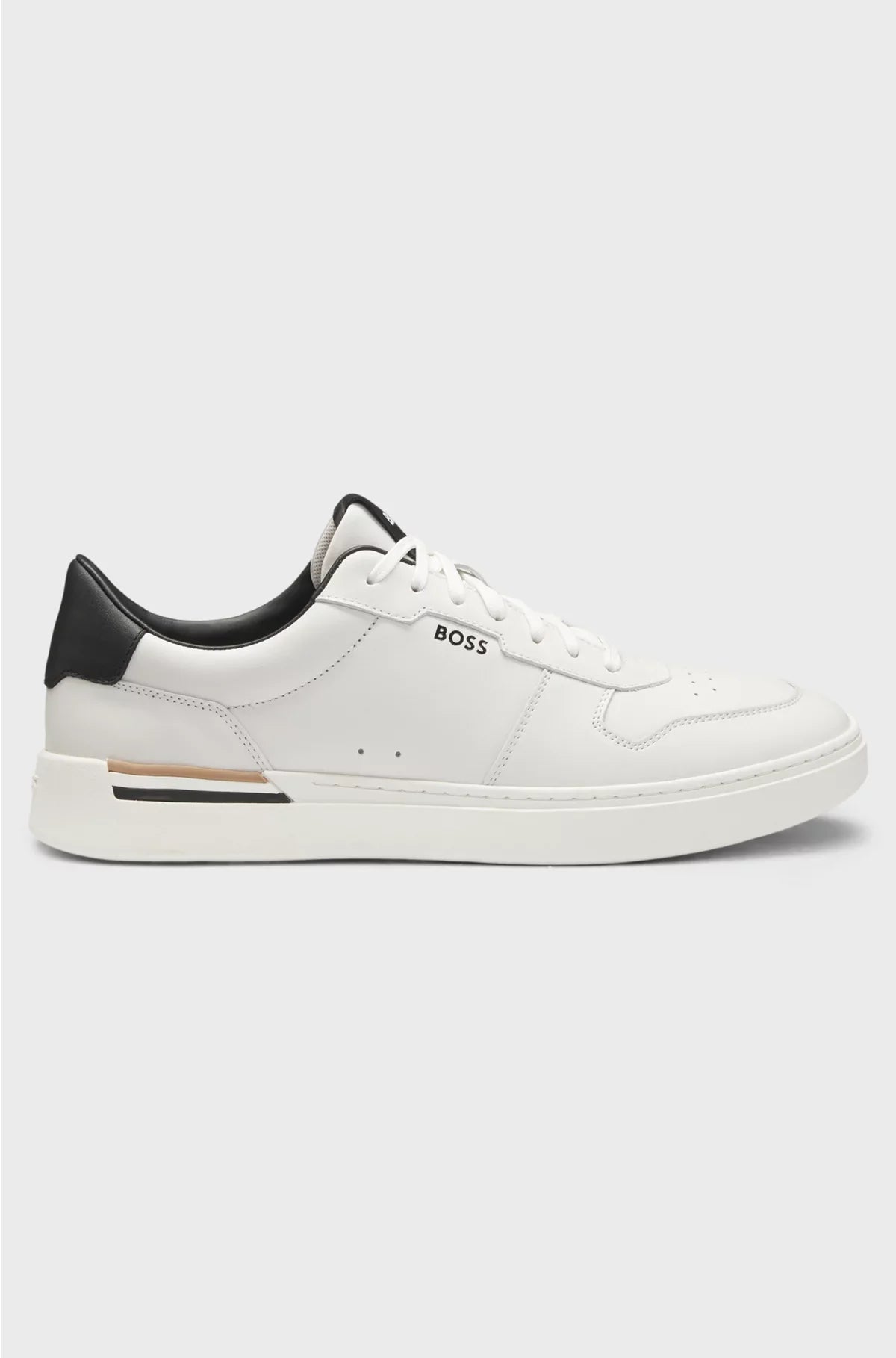 LEATHER TRAINERS WITH LOGO DETAILS