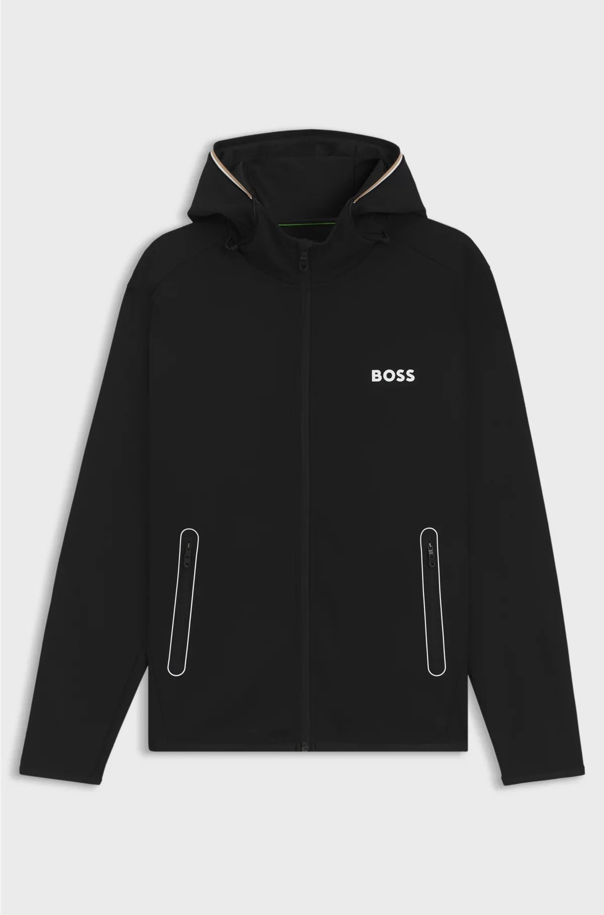 ACTIVE STRETCH-GABARDINE ZIP-UP HOODIE WITH THERMOREGULATING TECHNOLOGY