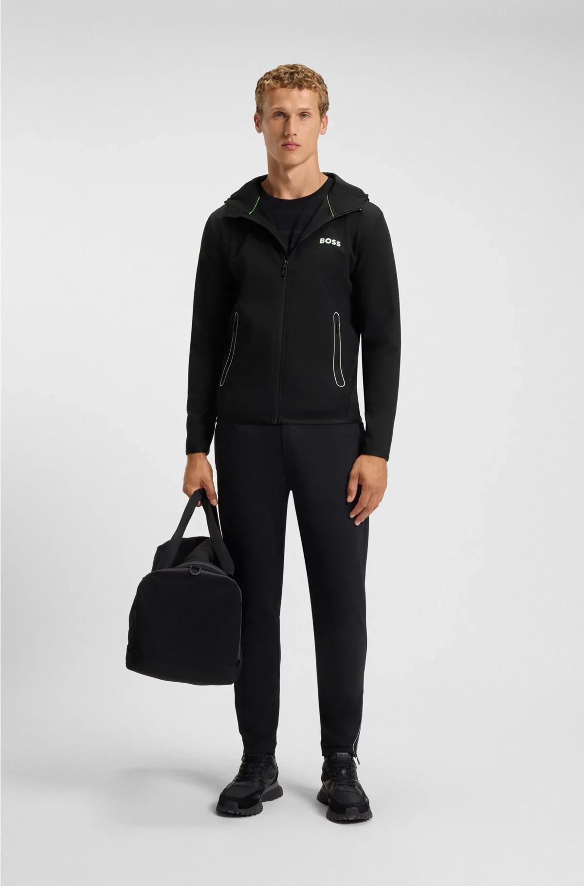 ACTIVE STRETCH-GABARDINE ZIP-UP HOODIE WITH THERMOREGULATING TECHNOLOGY