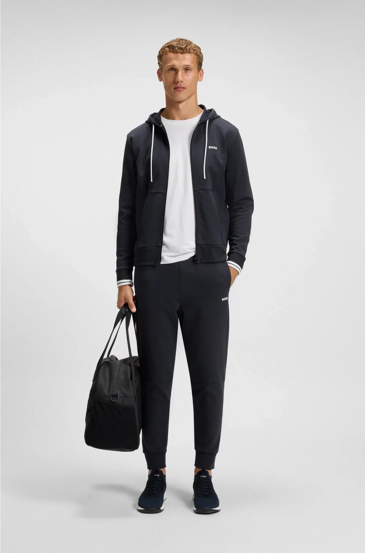 COTTON-BLEND TRACKSUIT BOTTOMS WITH STRIPED TRIMS
