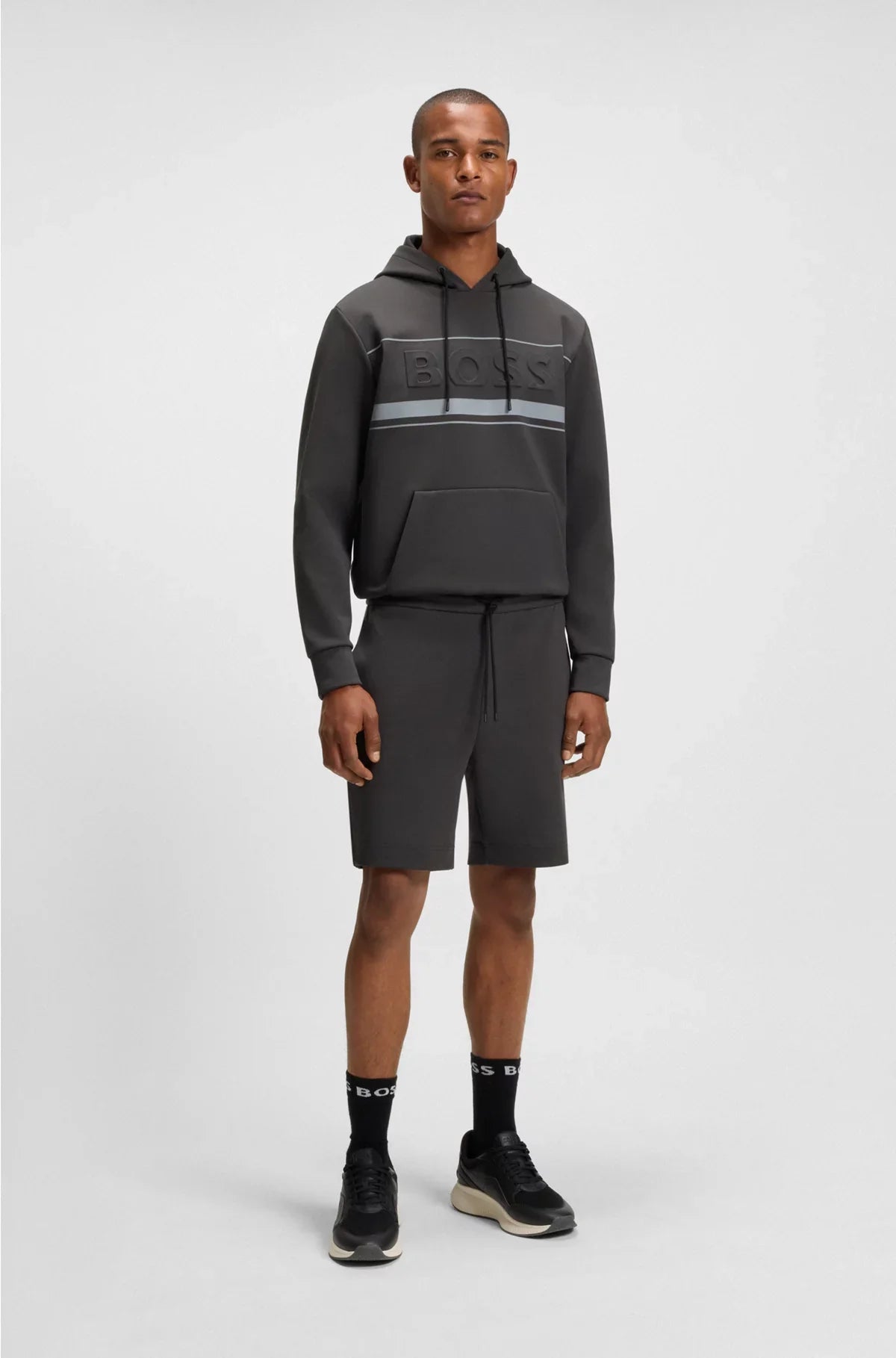 SHORTS IN MISTO COTONE CON DETTAGLI A RIGHE