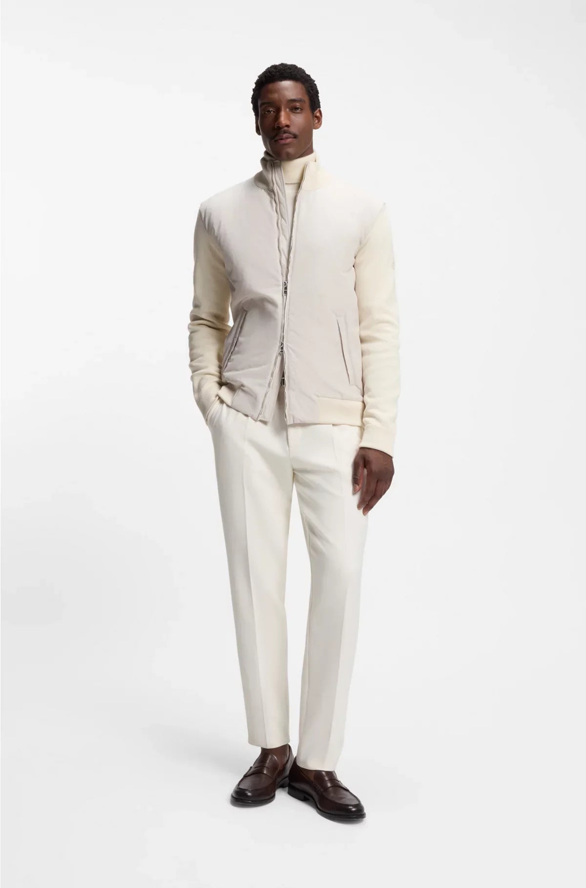 REGULAR-FIT HYBRID JACKET WITH DOUBLE B MONOGRAM