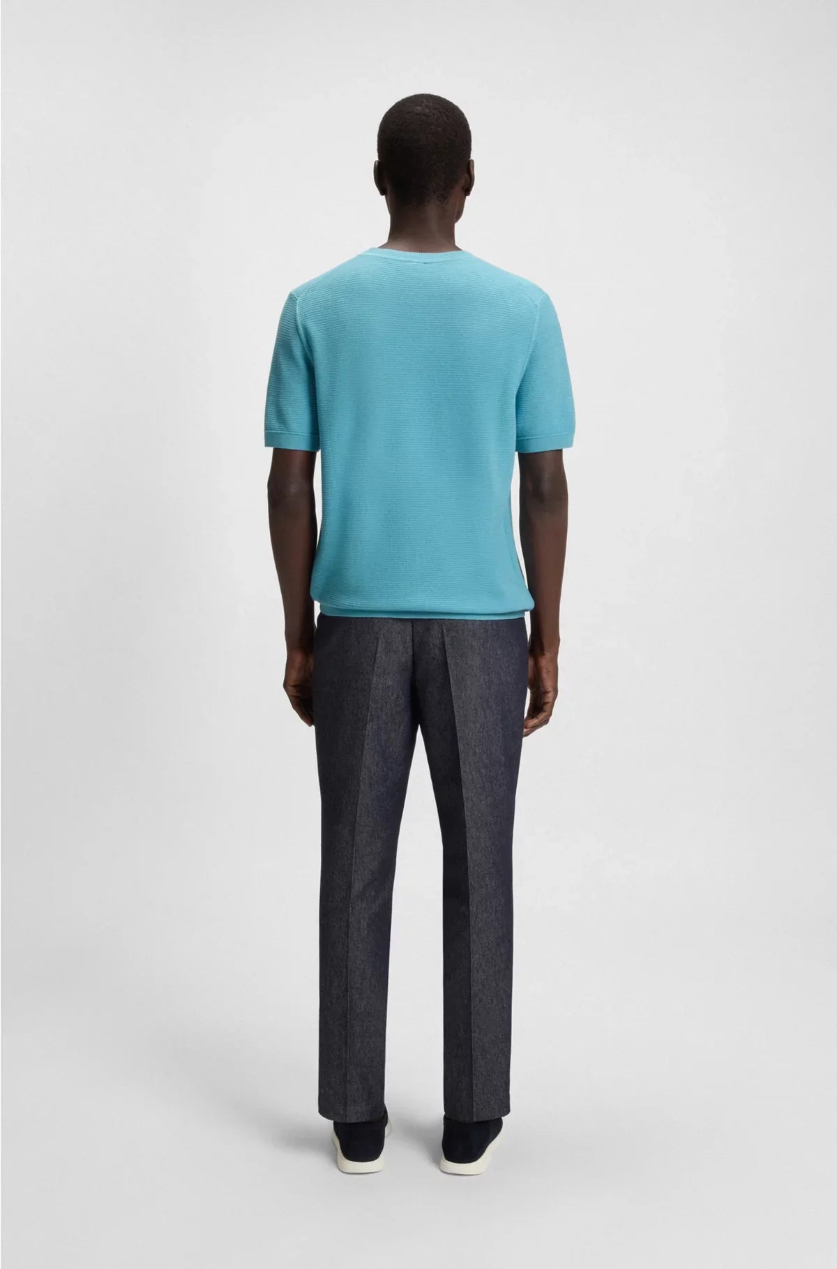 KNIT SWEATER WITH MIXED STRUCTURES