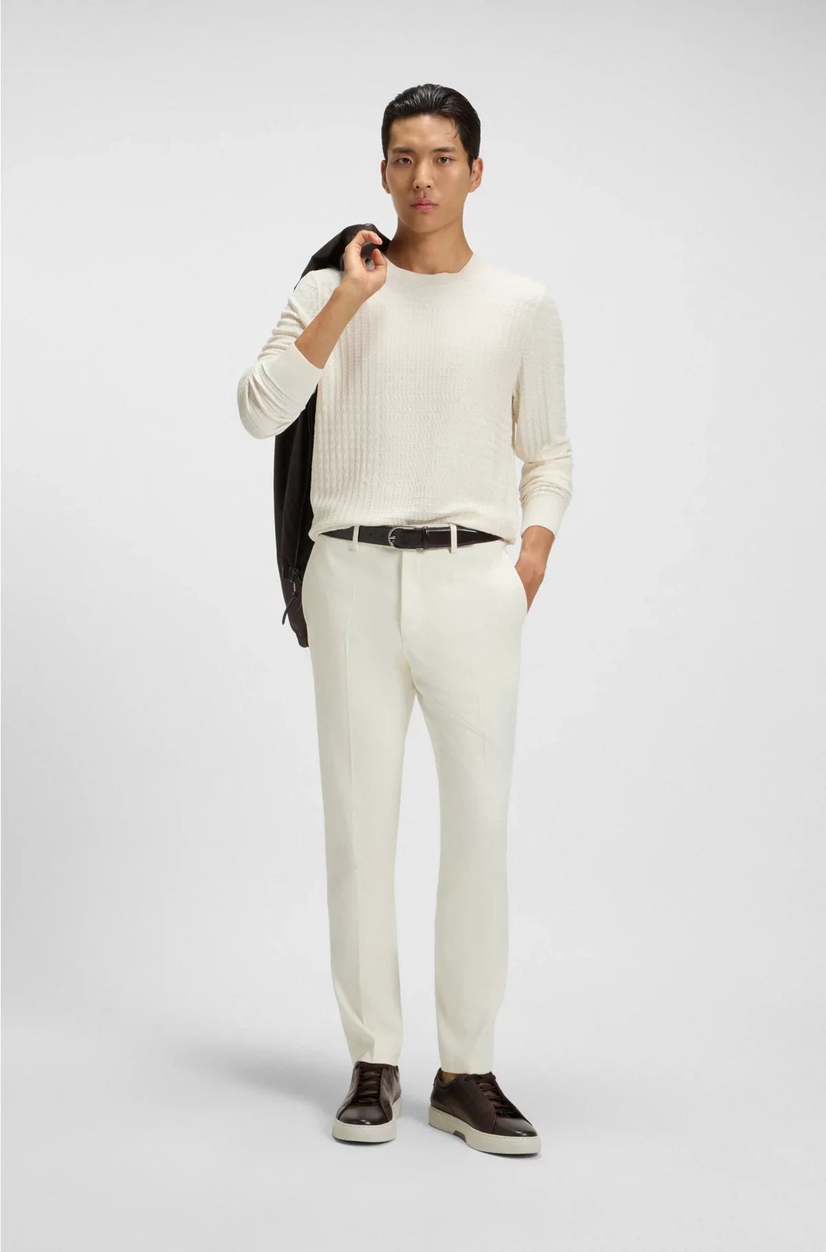MAGLIONE IN SETA CON STRUTTURA A QUADRI PRINCE OF WALES