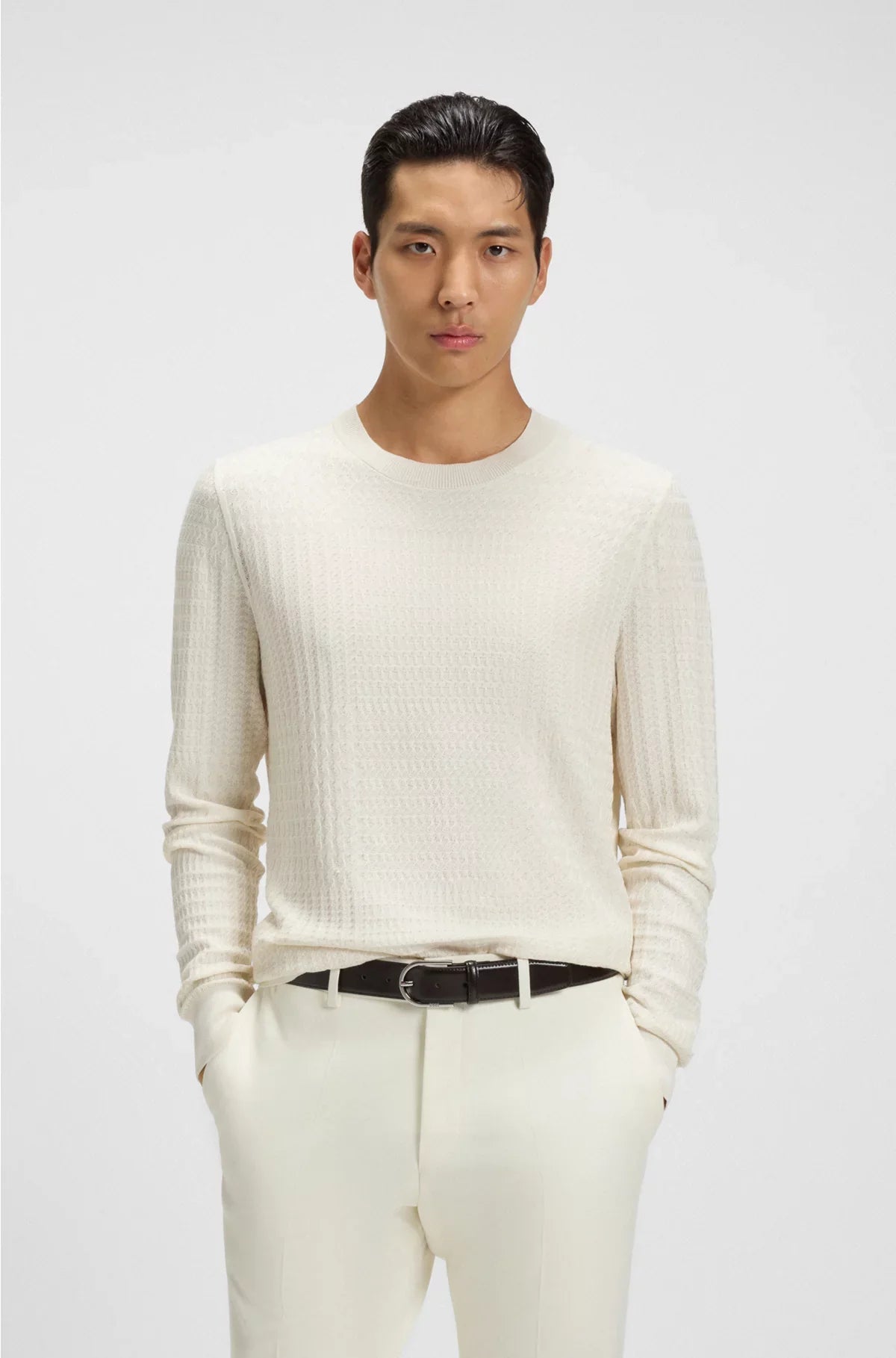 MAGLIONE IN SETA CON STRUTTURA A QUADRI PRINCE OF WALES
