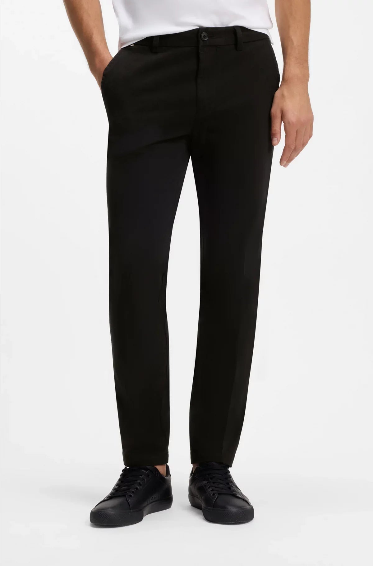 PANTALONI SLIM FIT IN GABARDINE DI COTONE STRETCH