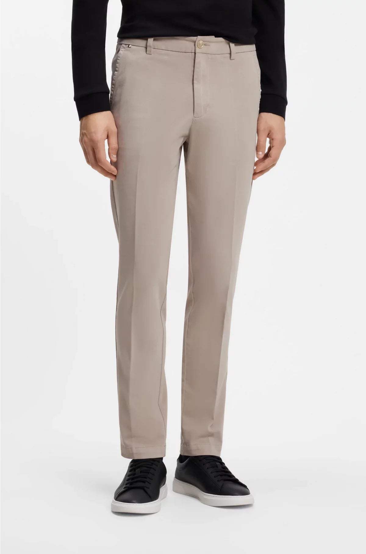 PANTALONI SLIM FIT IN GABARDINE DI COTONE STRETCH
