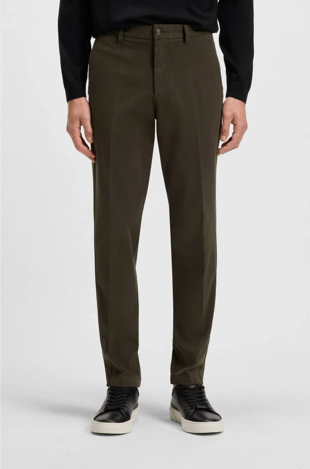 PANTALONI SLIM FIT IN GABARDINE DI COTONE STRETCH