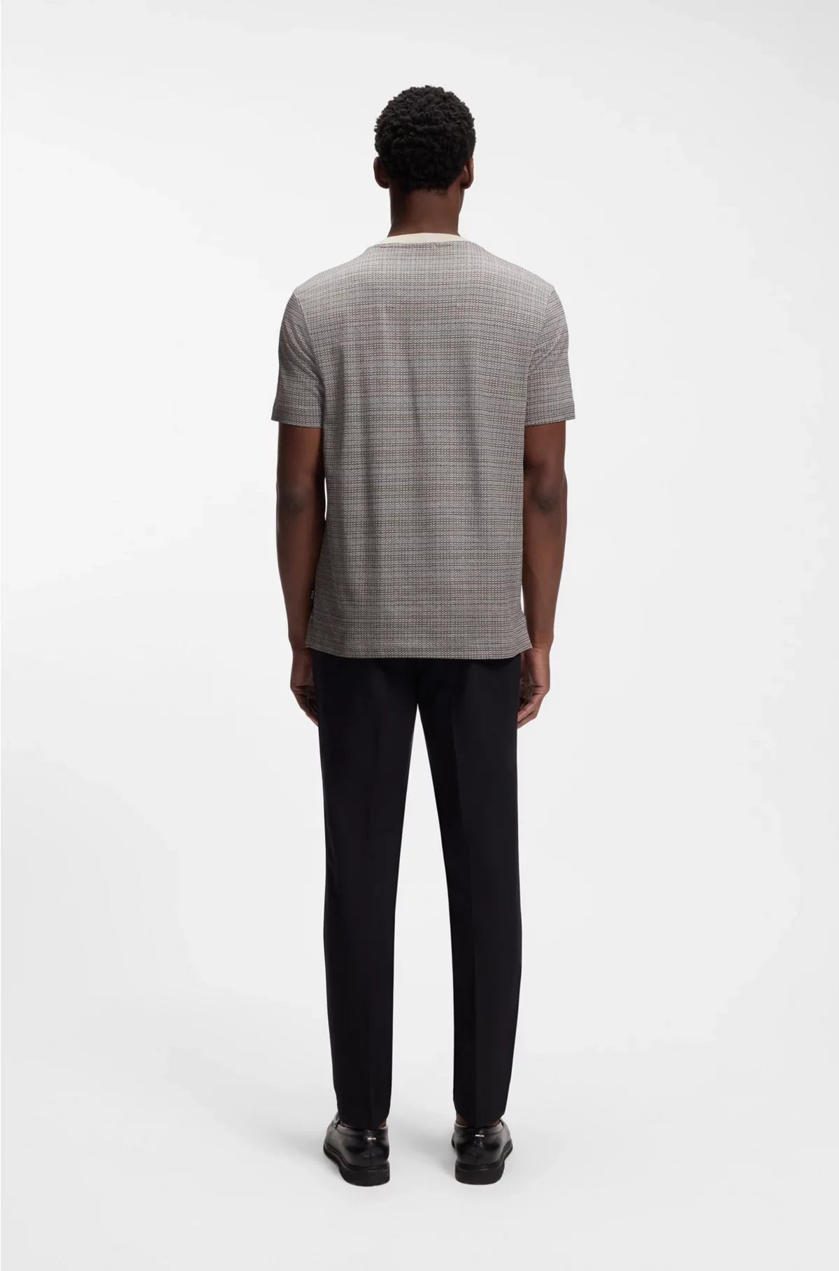 T-SHIRT IN COTONE MERCERIZZATO CON MOTIVO A QUADRETTI