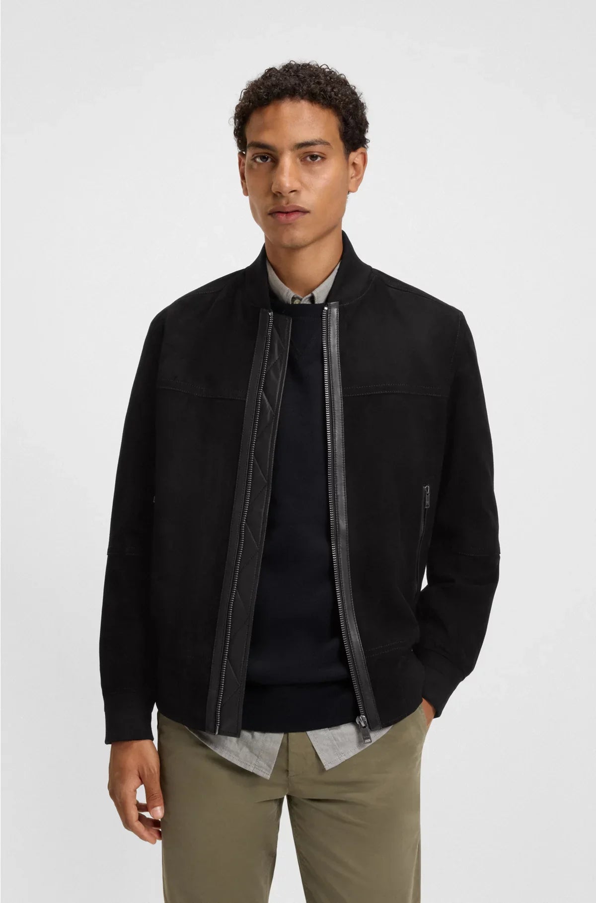 GIACCA REGULAR-FIT IN CAMOSCIO