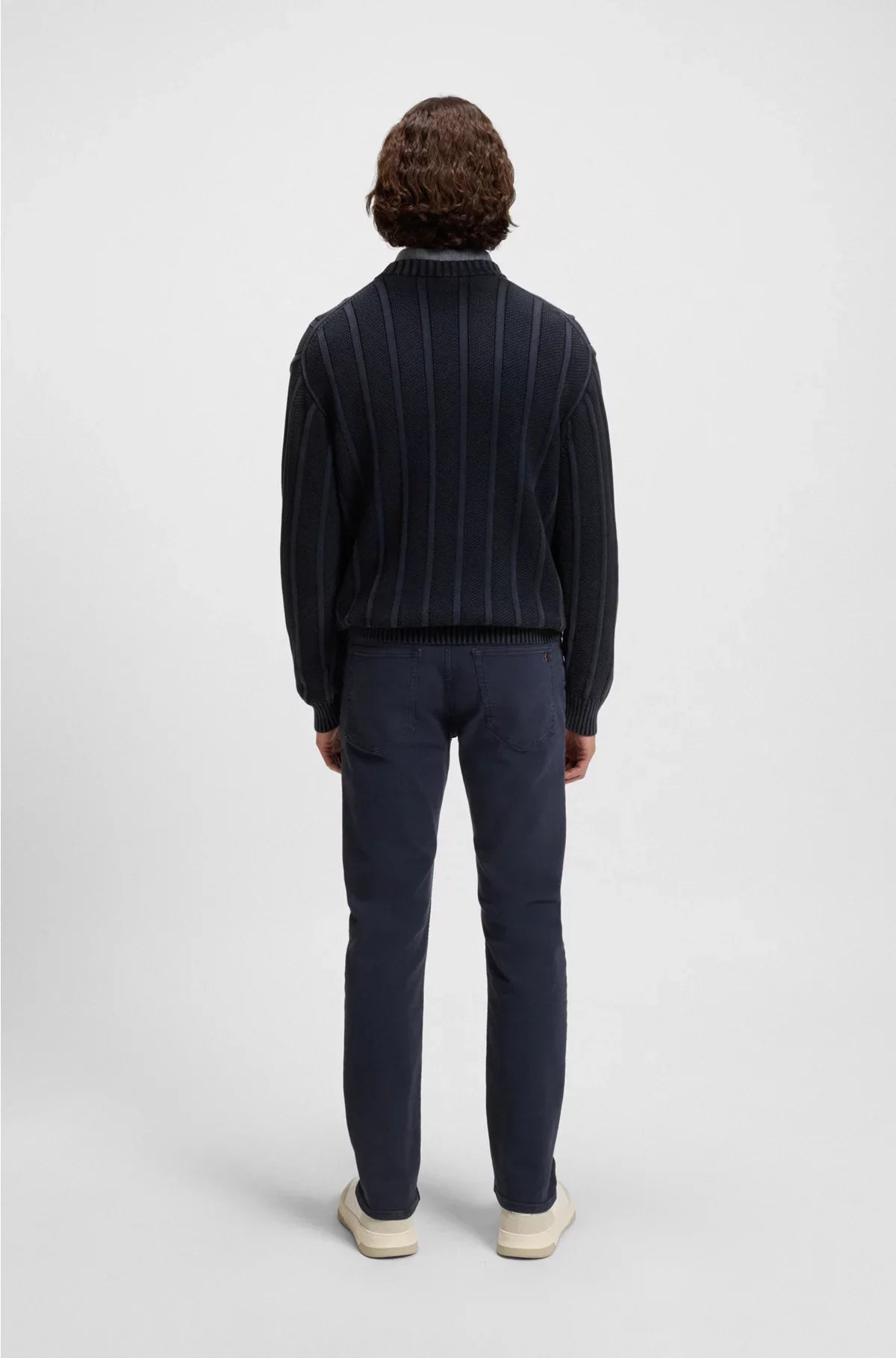 COTTON SWEATER WITH RIB AND RICECORN STRUCTURES