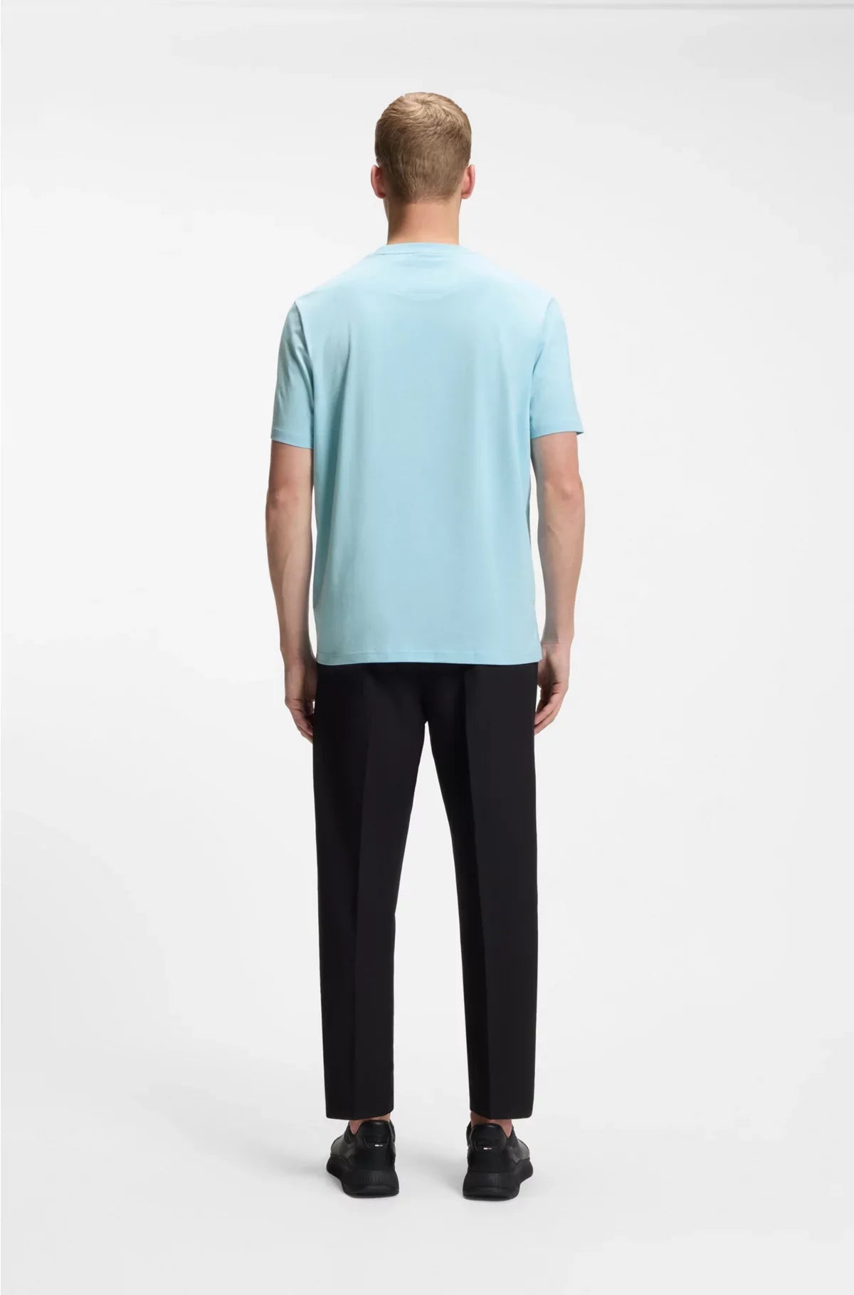 T-SHIRT IN COTONE ELASTICIZZATO CON STAMPA GEOMETRICA