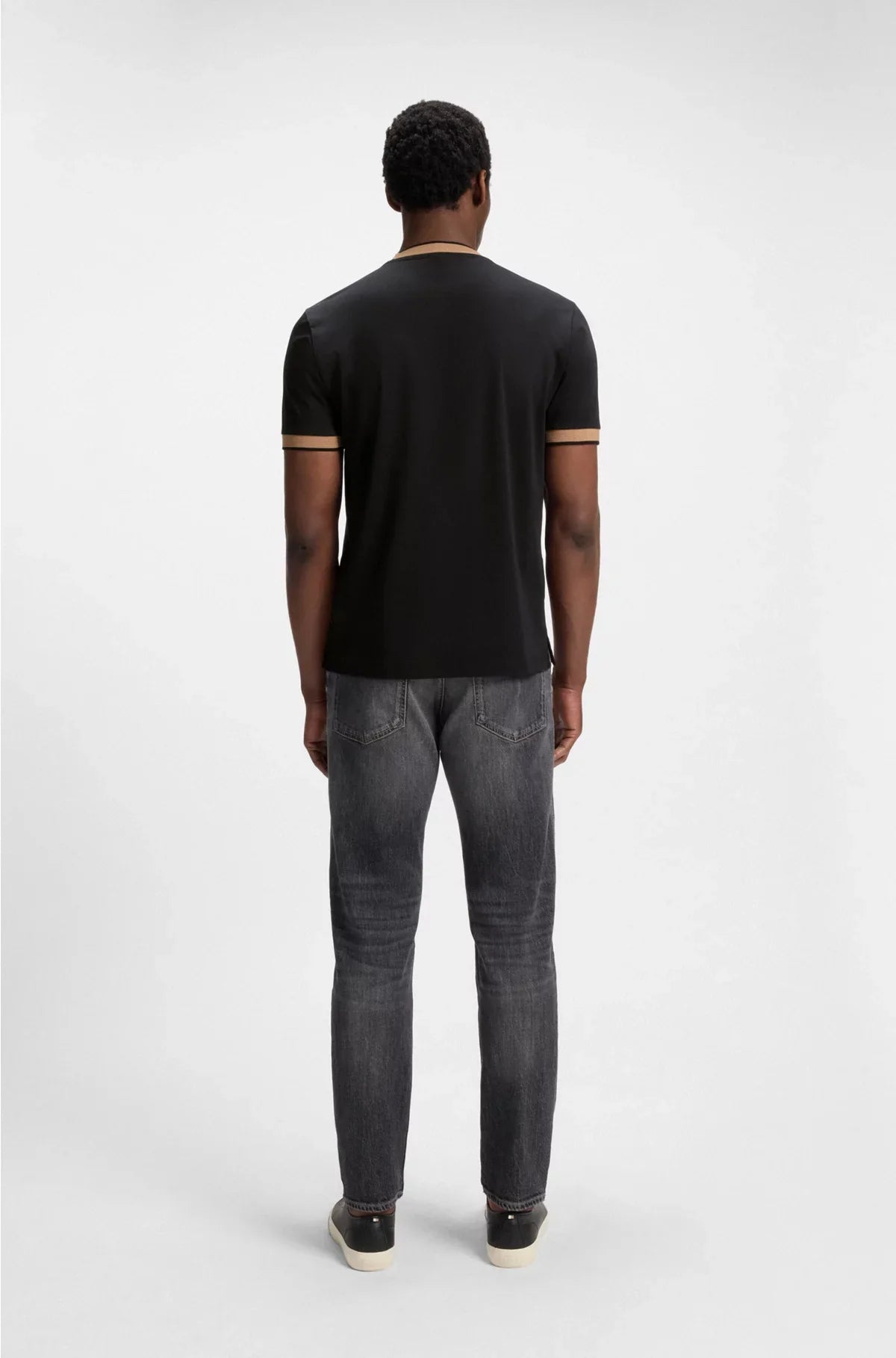 MERCERISED-COTTON SLIM-FIT T-SHIRT WITH CONTRAST TRIMS