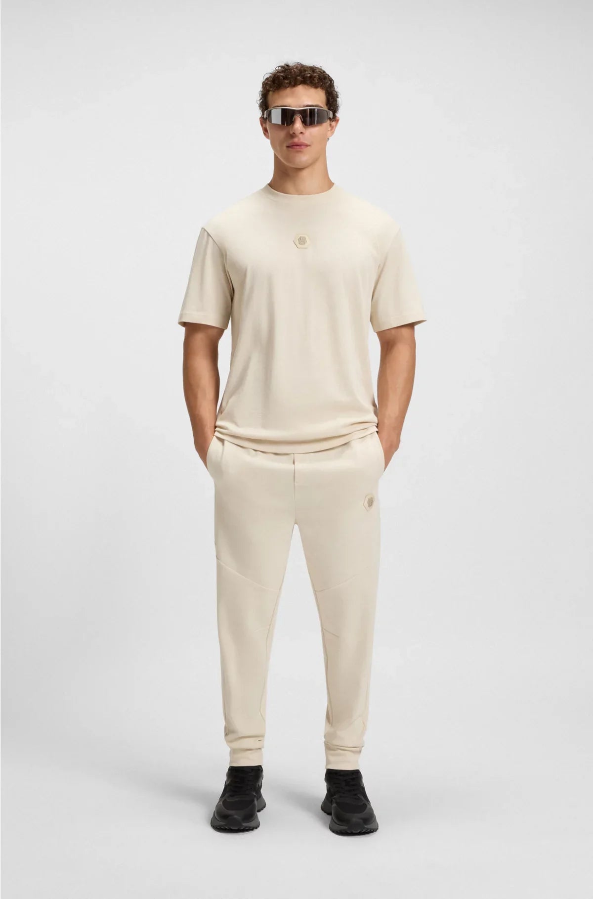 COTTON-BLEND TRACKSUIT BOTTOMS WITH DOUBLE B MONOGRAM