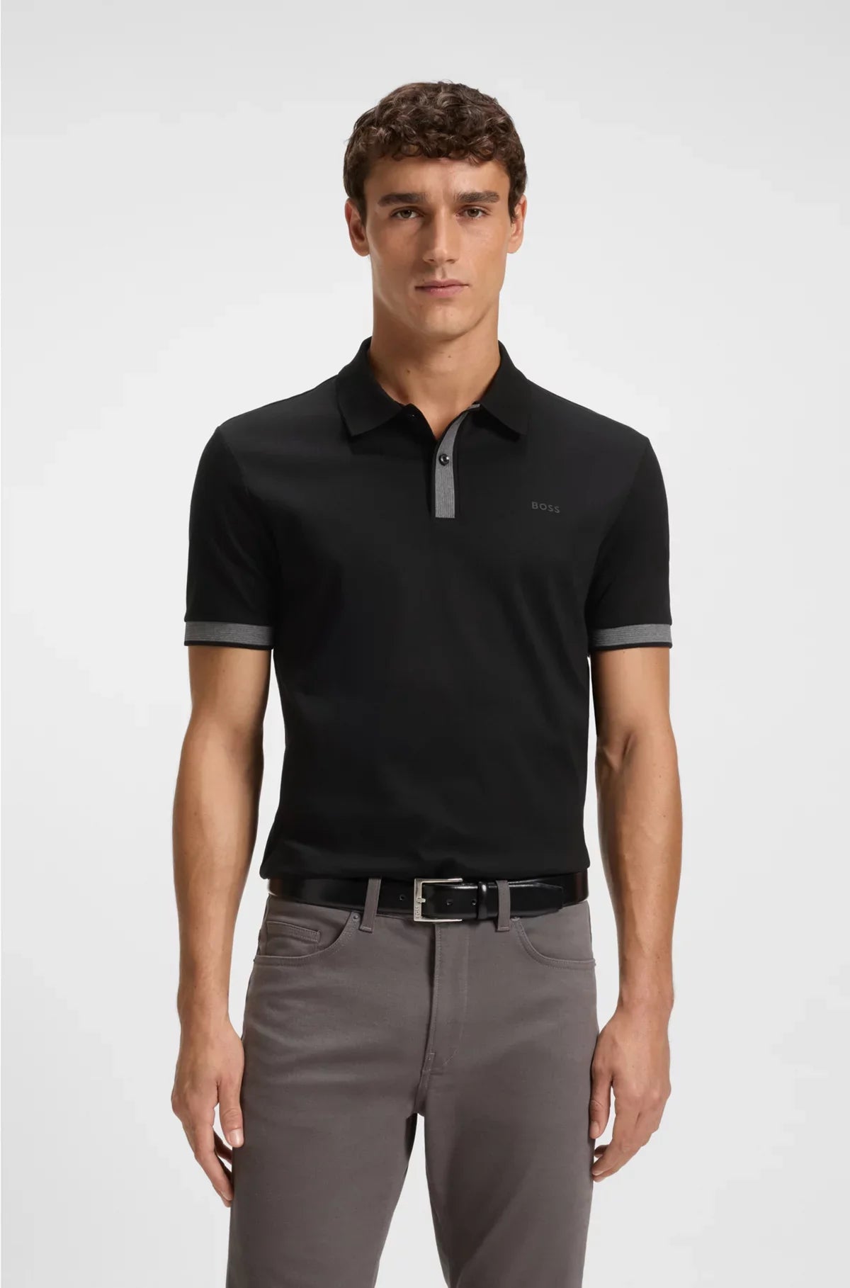 POLO SLIM FIT IN COTONE MERCERIZZATO CON FINITURE STRUTTURATE
