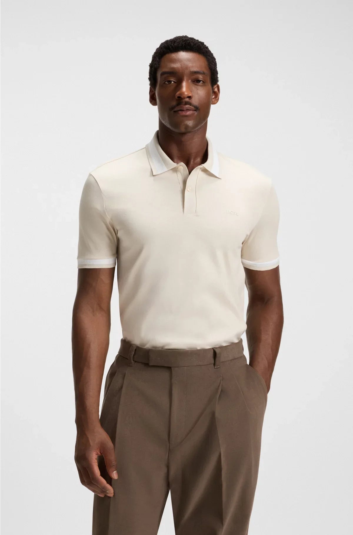 POLO SLIM FIT IN COTONE MERCERIZZATO CON FINITURE STRUTTURATE